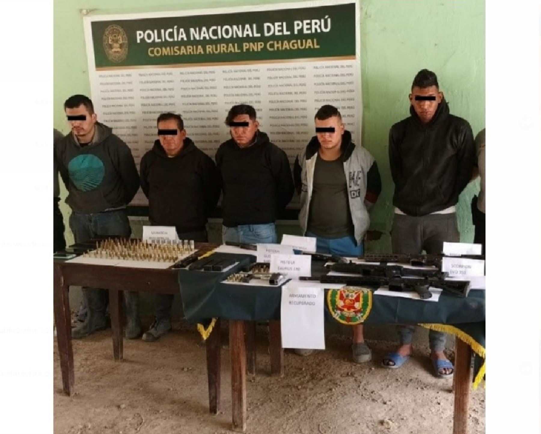 La Policía Nacional incautó armas de largo alcance y detuvo a siete personas en Pataz durante dos intervenciones contra bandas delincuenciales que operan en zonas de minería artesanal e ilegal. Foto: ANDINA/difusión.