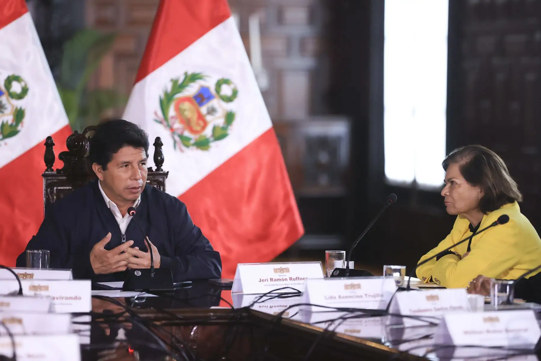 El presidente de la República, Pedro Castillo, sostuvo encuentro con rectores y representantes sindicales del sector universitario en Palacio de Gobierno. Foto: ANDINA/Prensa Presidencia