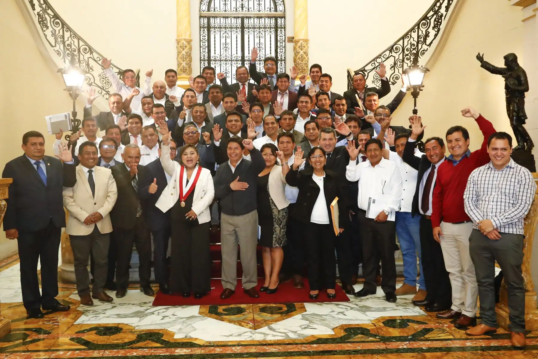 El presidente de la República, Pedro Castillo, se reunió con alcaldes electos de la región Piura, en Palacio de Gobierno. Foto: ANDINA/Prensa Presidencia
