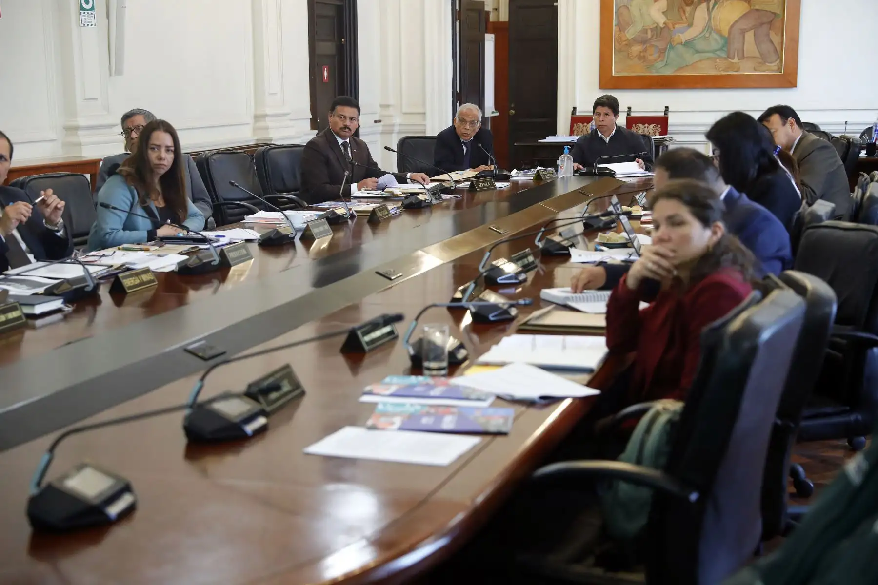 En Palacio de Gobierno, el presidente de la República, Pedro Castillo Terrones, lidera una nueva sesión del Consejo de Ministros.

Foto: ANDINA/Prensa Presidencia