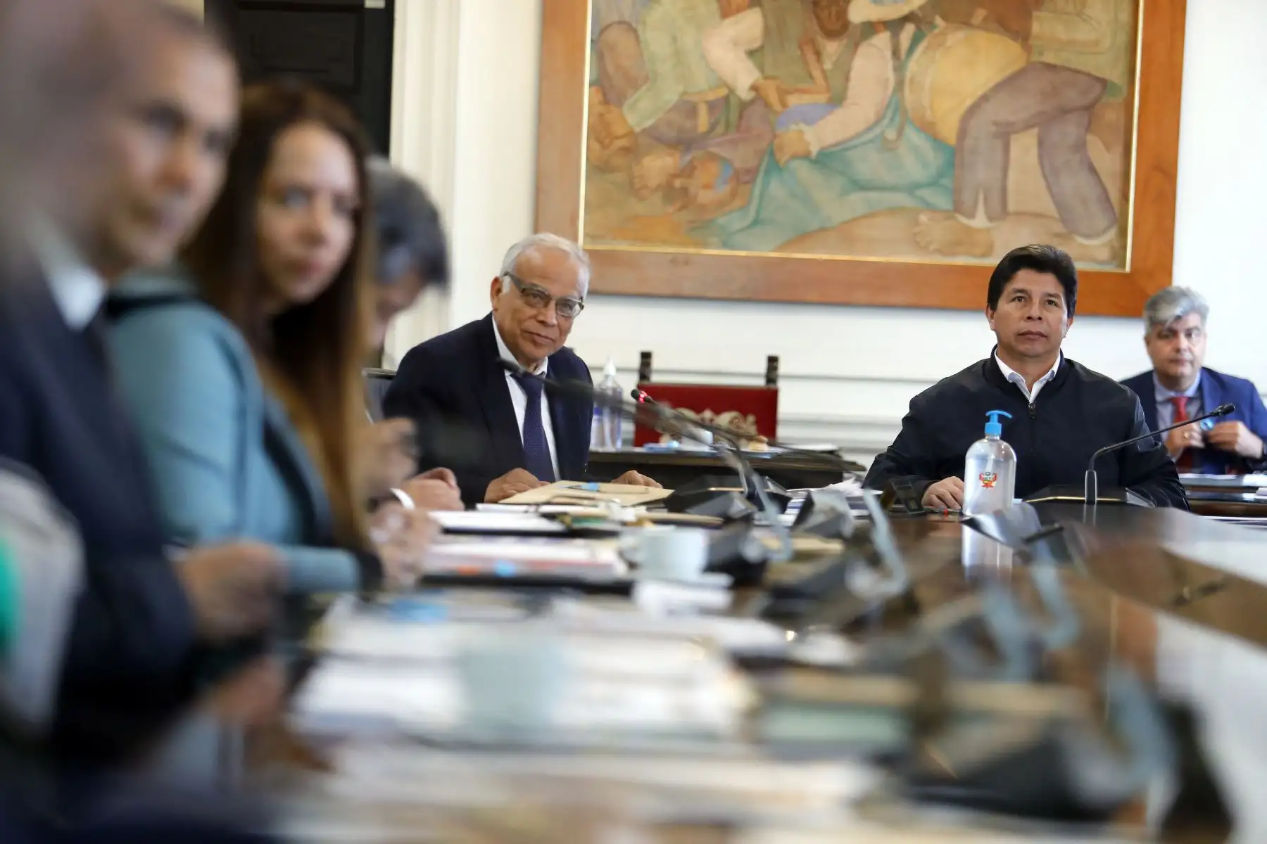 En Palacio de Gobierno, el presidente de la República, Pedro Castillo Terrones, lidera una nueva sesión del Consejo de Ministros.

Foto: ANDINA/Prensa Presidencia