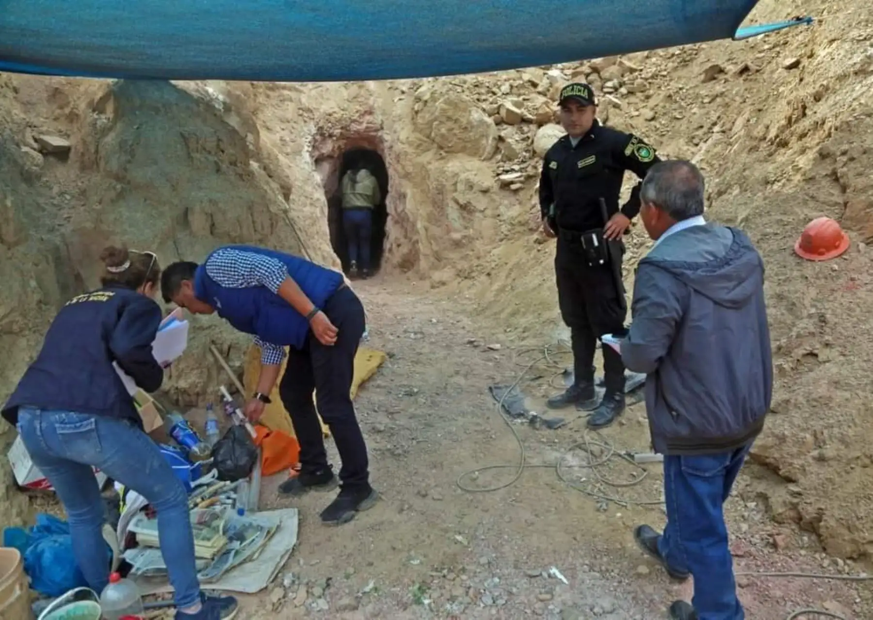 En un operativo conjunto el Ministerio Público y la Policía Nacional paralizaron labores de minería ilegal que se realizaban en tierras del proyecto Chinecas, región Áncash. Foto: ANDINA/difusión.