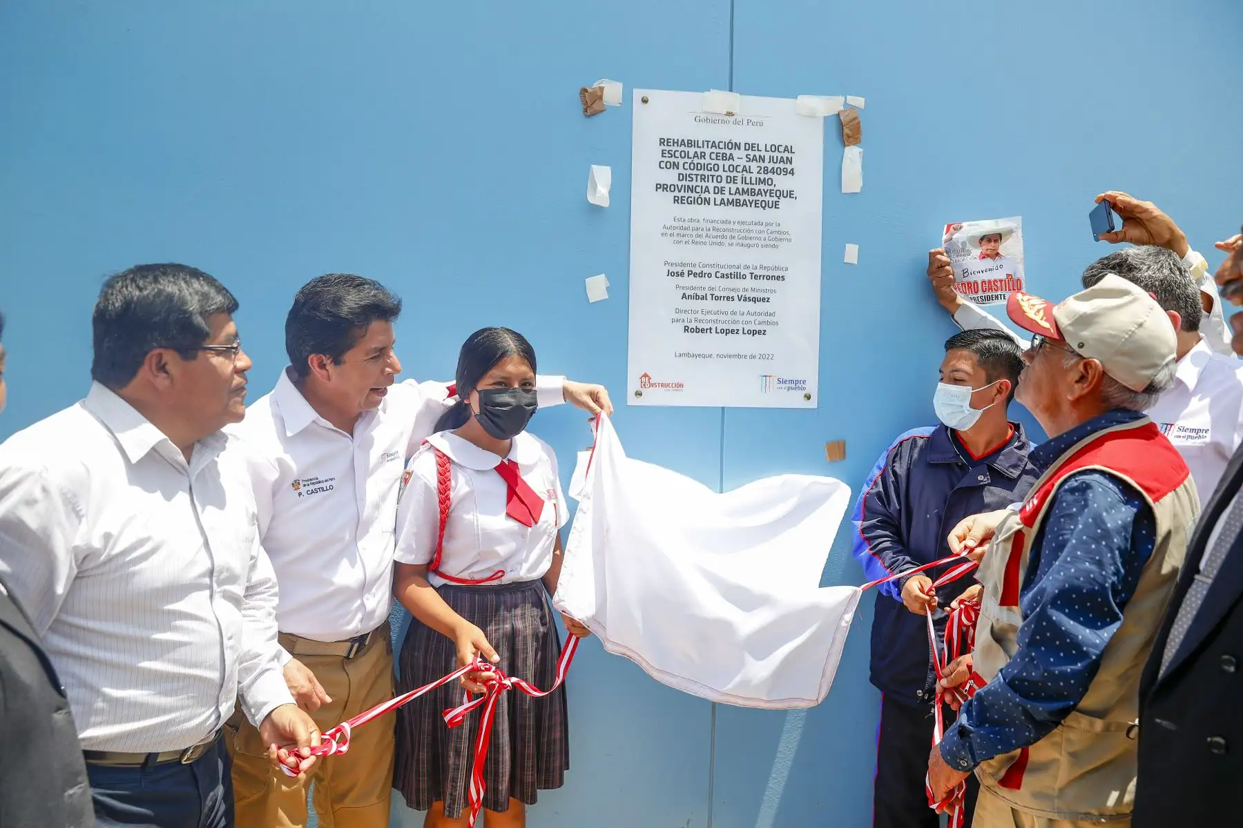 Presidente Pedro Castillo inaugura el Centro de Educación Básica Alternativa – CEBA San Juan, en la región Lambayeque.Foto: ANDINA/Prensa Presidencia
