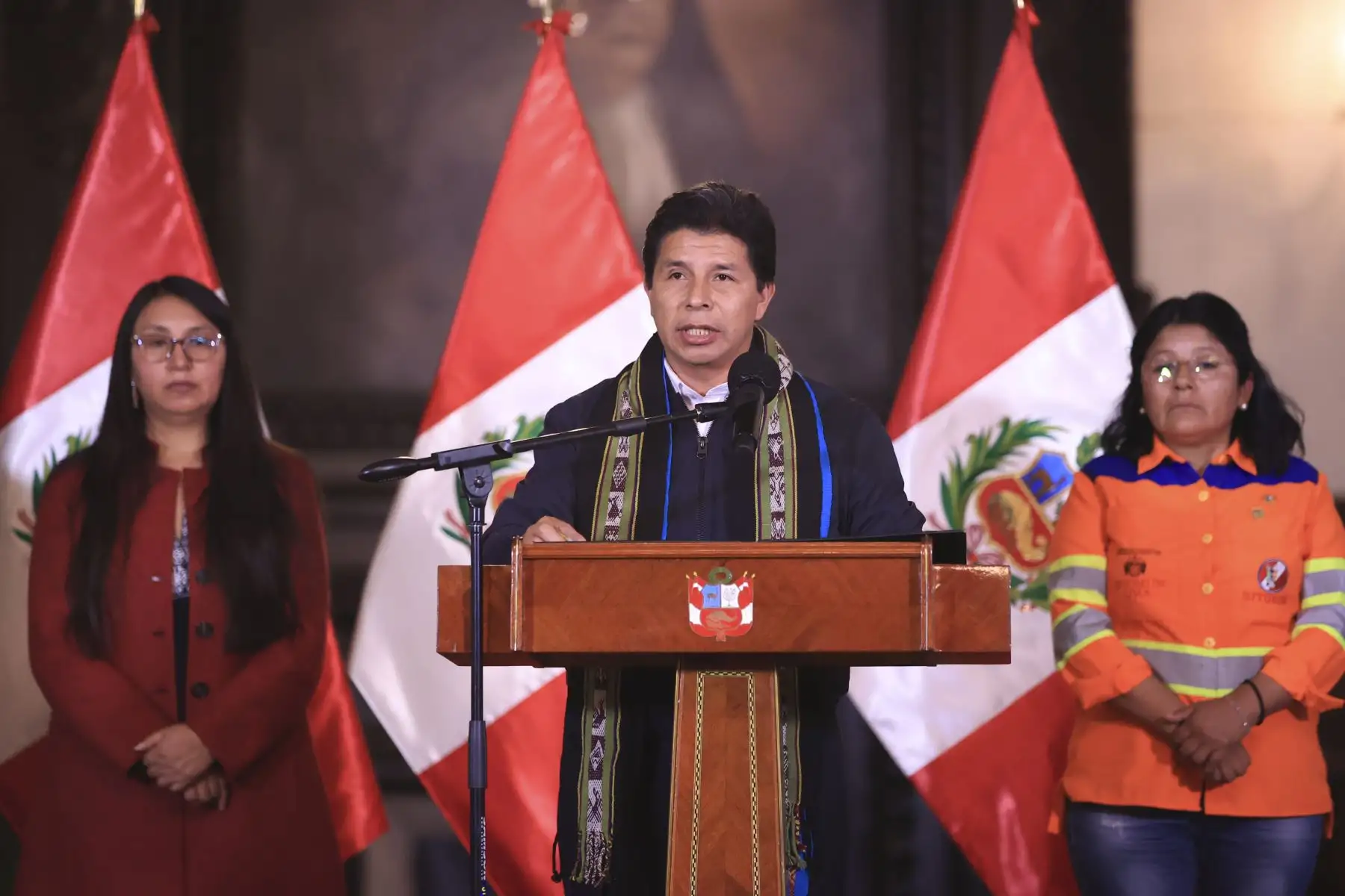 Presidente Pedro Castillo lideró la promulgación de la Ley del Trabajador Porteador. ANDINA/Prensa Presidencia