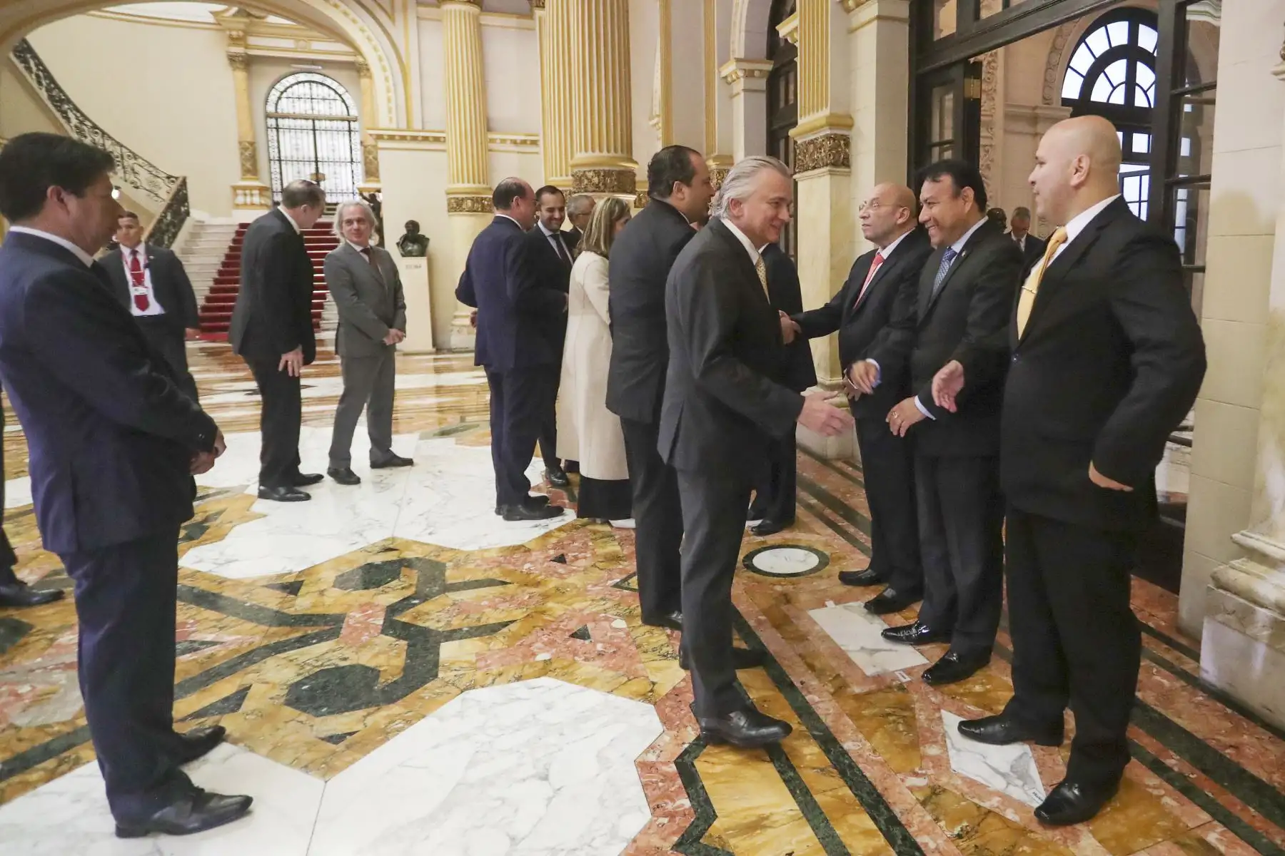 El presidente de la República, Pedro Castillo Terrones, recibe en audiencia a la misión de la Organización de los Estados Americanos (OEA), que ya se encuentra en el país. Foto: ANDINA/ Prensa Presidencia