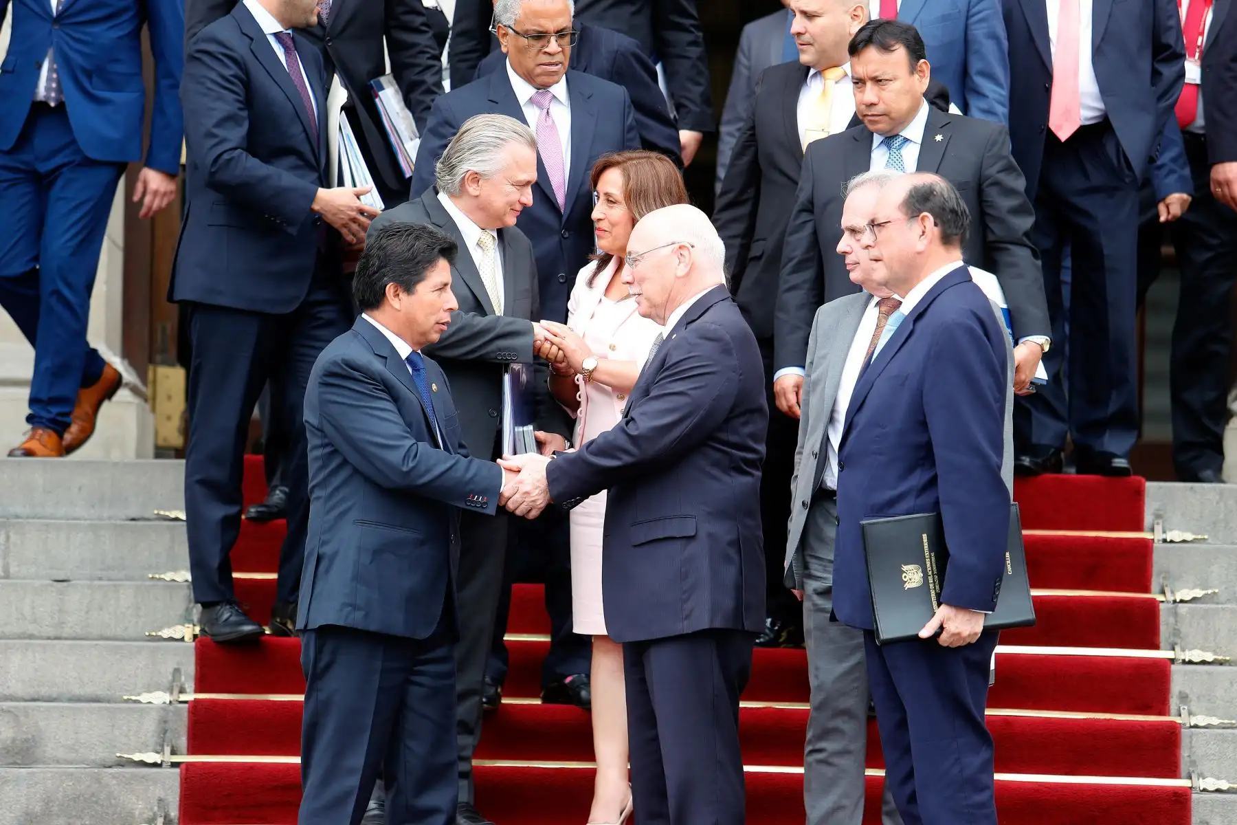 El presidente de la República, Pedro Castillo Terrones, recibe en audiencia a la misión de la Organización de los Estados Americanos (OEA), que ya se encuentra en el país. Foto: ANDINA/ Prensa Presidencia