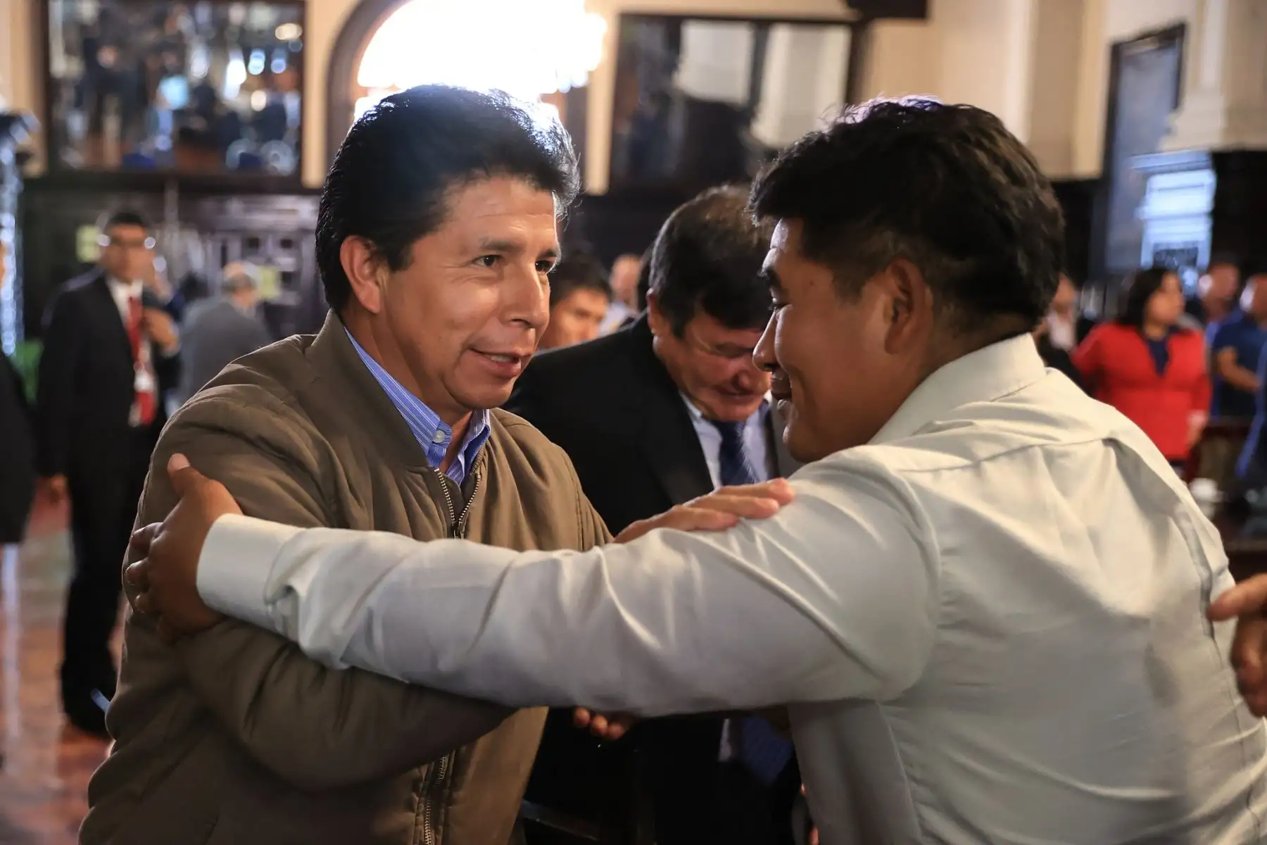 Presidente Pedro Castillo sostuvo reunión con autoridades electas de Huánuco, el encuentro se desarrolló en el Gran Comedor de Palacio de Gobierno. Foto: Presidencia Perú