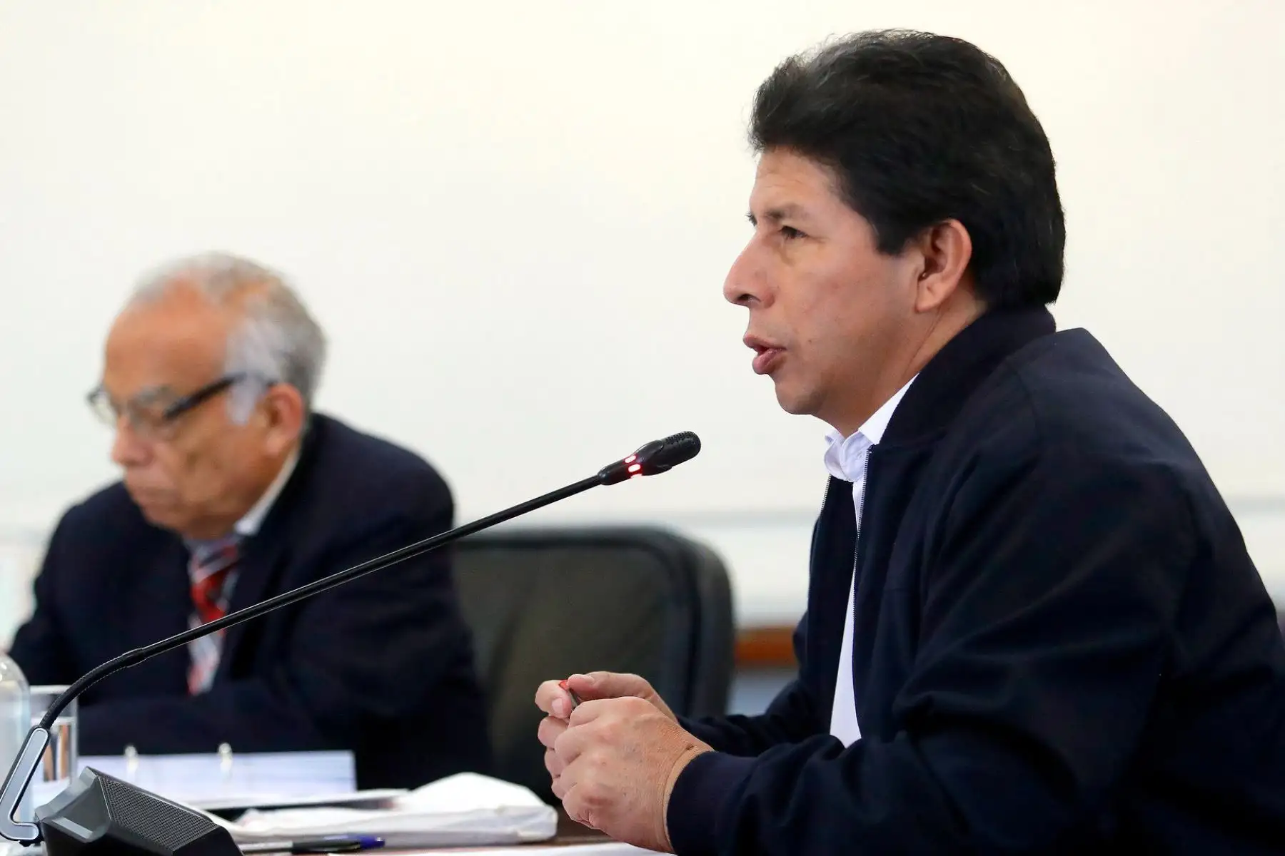 El jefe de Estado, Pedro Castillo, preside una nueva sesión del Consejo de Ministros, donde se evalúan informes sobre la situación y alternativas de solución frente a la sequía en diversas regiones, así como el impulso a la inversión en materia de saneamiento. Foto: ANDINA/ Prensa Presidencia