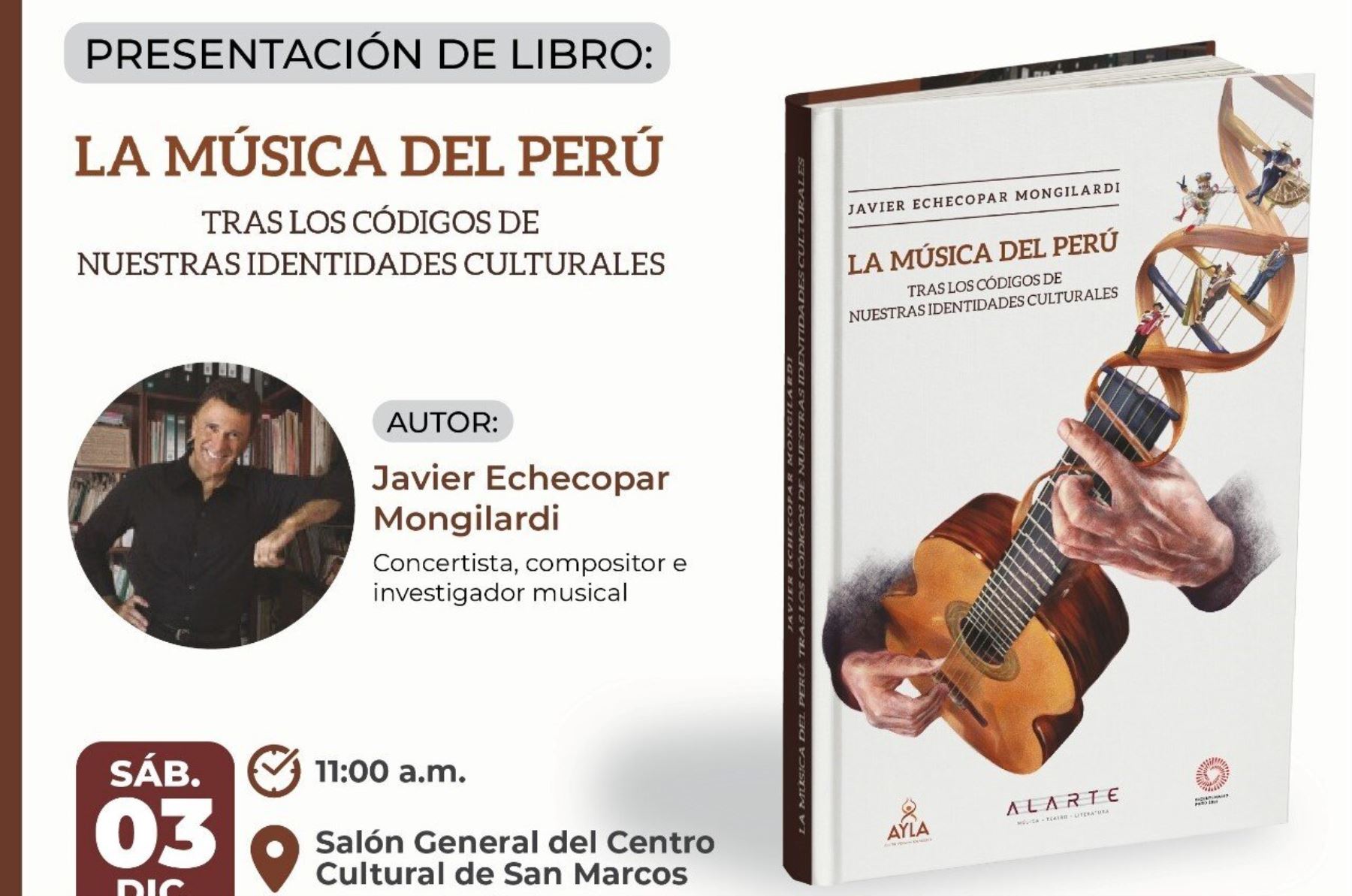 Javier Echecopar presentará libro sobre la música en el Perú en la casona de San Marcos