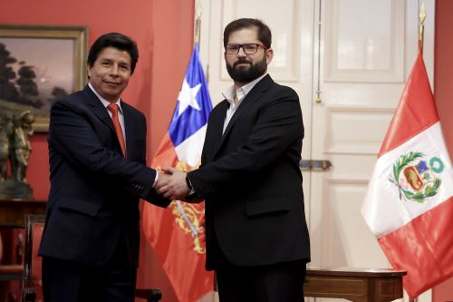Presidente de la República, Pedro Castillo Terrones, sostiene reunión con el presidente de Chile, Gabriel Boric.