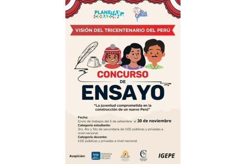 Pieza gráfica del concurso nacional de ensayos "Visión del Tricentenario del Perú".