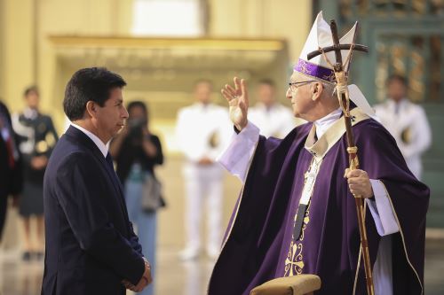 Presidente Pedro Castillo participó en misa por 34° aniversario de la Policía Nacional