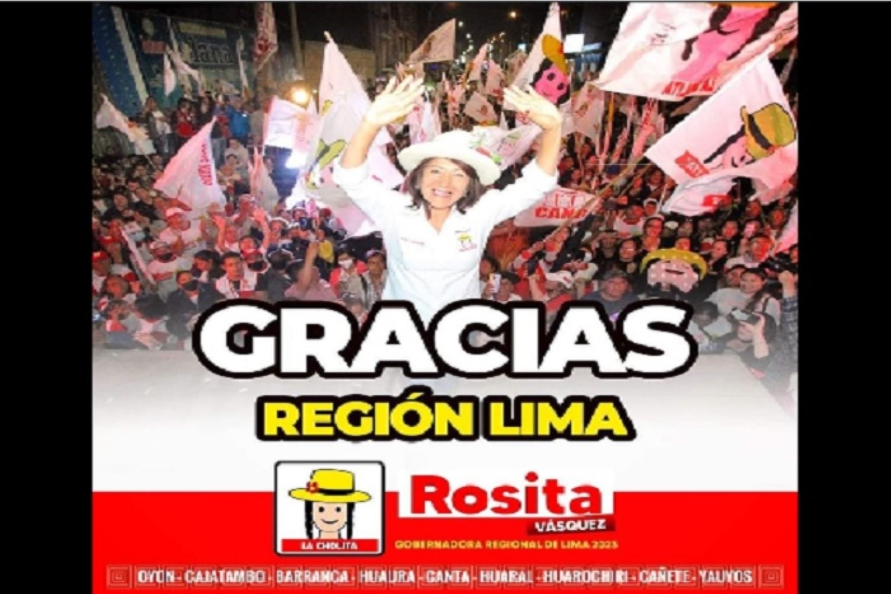 Rosa Vásquez sucederá en el cargo al gobernador regional de Lima Provincias, Ricardo Chavarría, para el periodo 2023-2026.