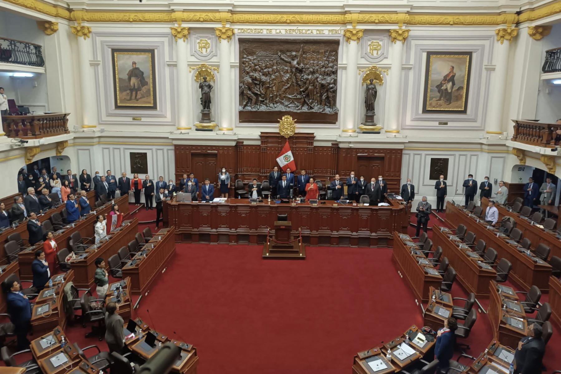 Se inicia sesión del pleno del Congreso para ver la moción de vacancia del Presidente de la República, Pedro Castillo.
 Foto: ANDINA/Juan Carlos Guzmán