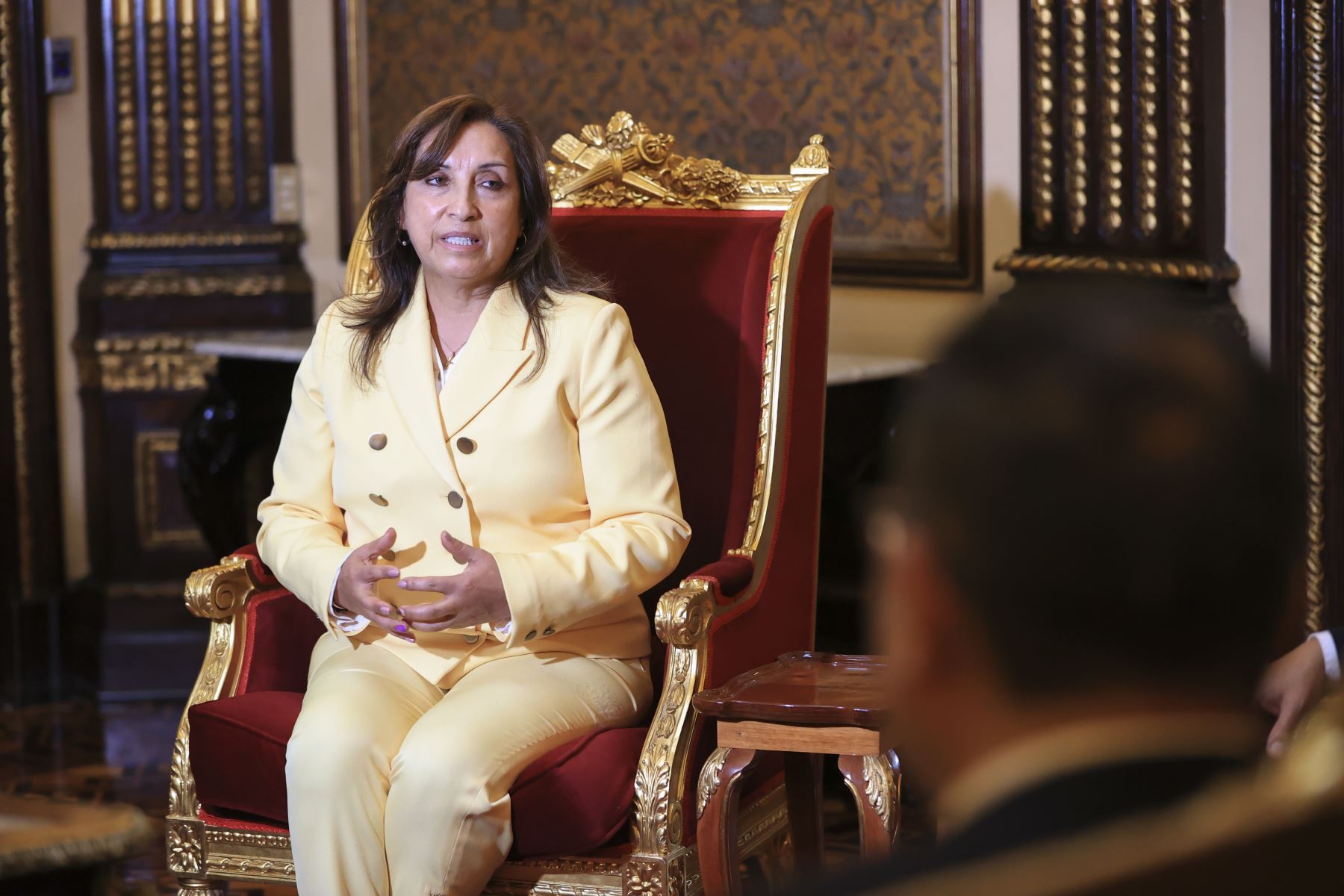 En Palacio de Gobierno, la presidenta de la República, Dina Boluarte, sostuvo reunión con magistrados del Tribunal Constitucional. Foto: ANDINA/Presidencia Perú