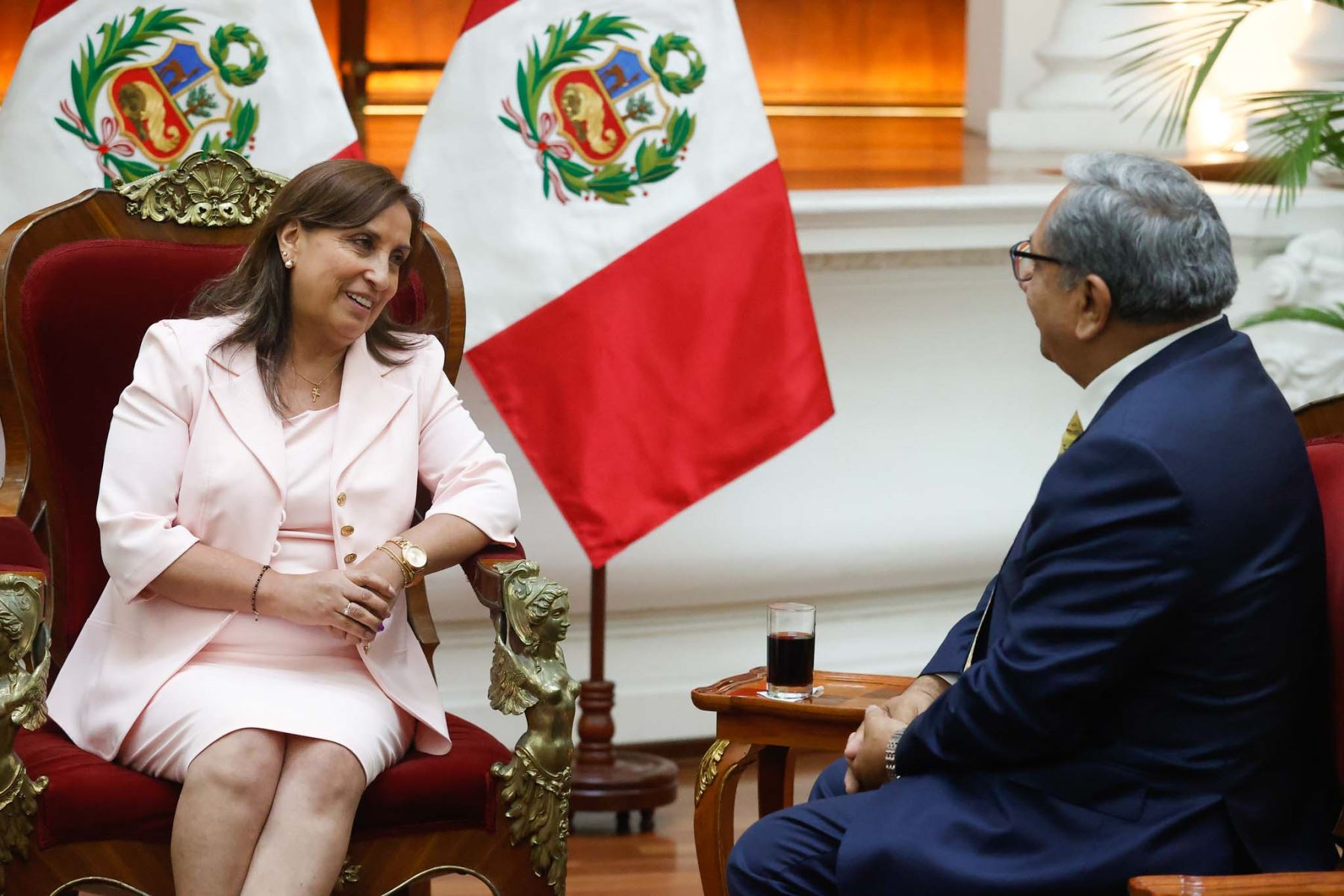 Presidenta Dina Boluarte sostuvo reunión con congresista Carlos Anderson. Foto: ANDINA/Presidencia Perú