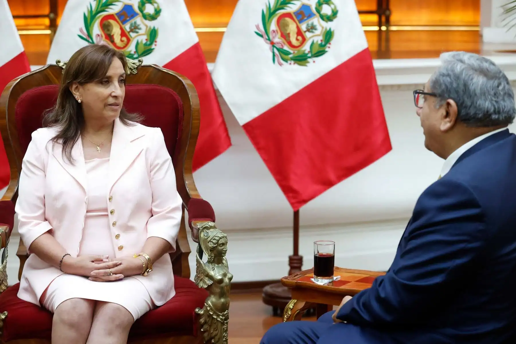 Presidenta Dina Boluarte sostuvo reunión con congresista Carlos Anderson. Foto: ANDINA/Presidencia Perú