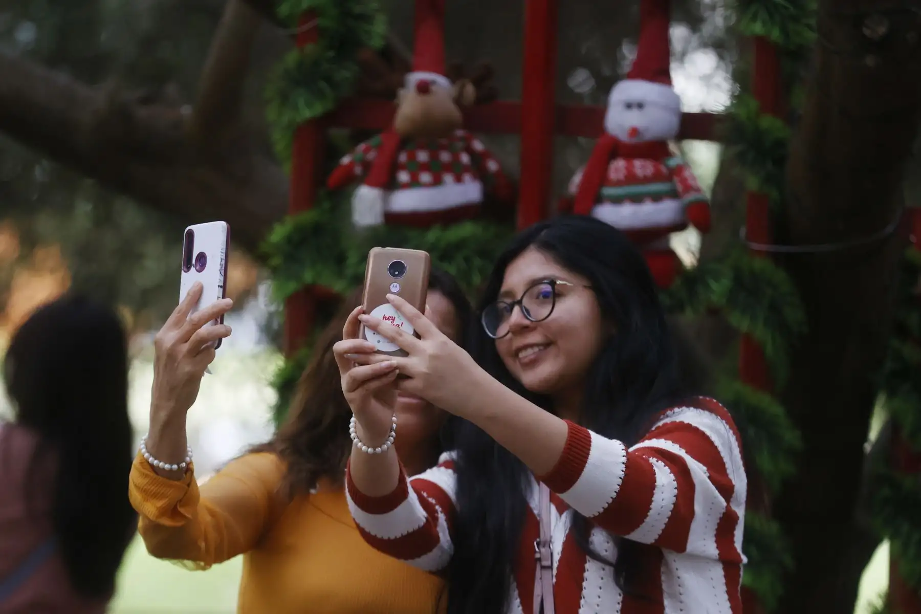 Revive la magia de la navidad en familia visitando el Parque de la Felicidad en San Borja. La principal atracción es el Árbol Mágico de la Navidad que está adornada con más de 700 guirnaldas y luces led. Foto: ANDINA/Vidal Tarqui.
