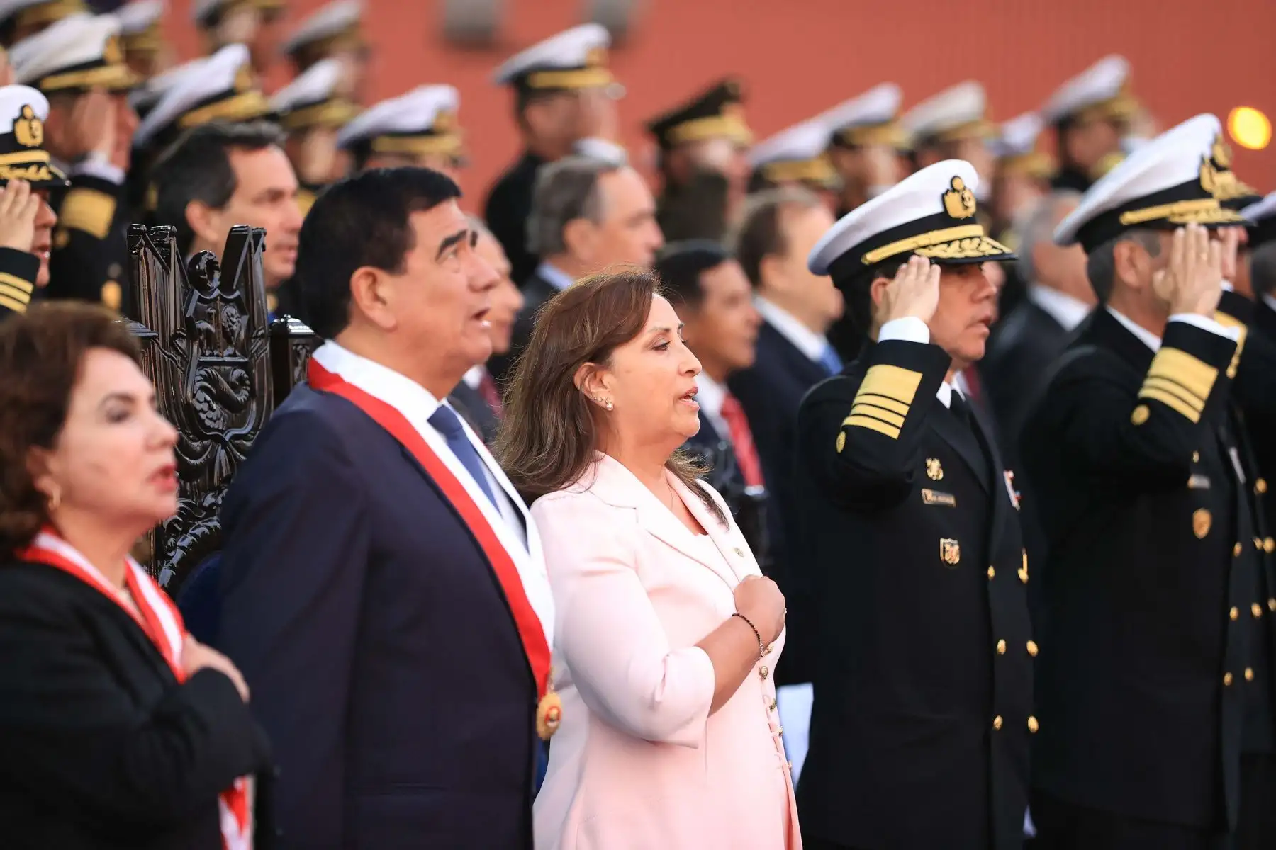 Presidenta de la República, Dina Boluarte, lidera ceremonia de bautizo y botadura del Buque multipropósito B.A.P. Paita. Foto: ANDINA/Prensa Presidencia