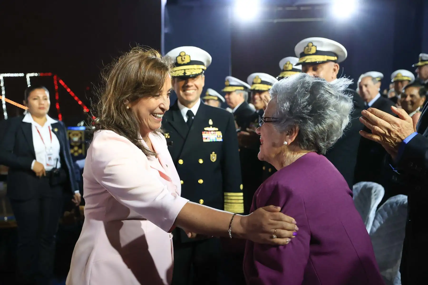Presidenta de la República, Dina Boluarte, lidera ceremonia de bautizo y botadura del Buque multipropósito B.A.P. Paita. Foto: ANDINA/Prensa Presidencia