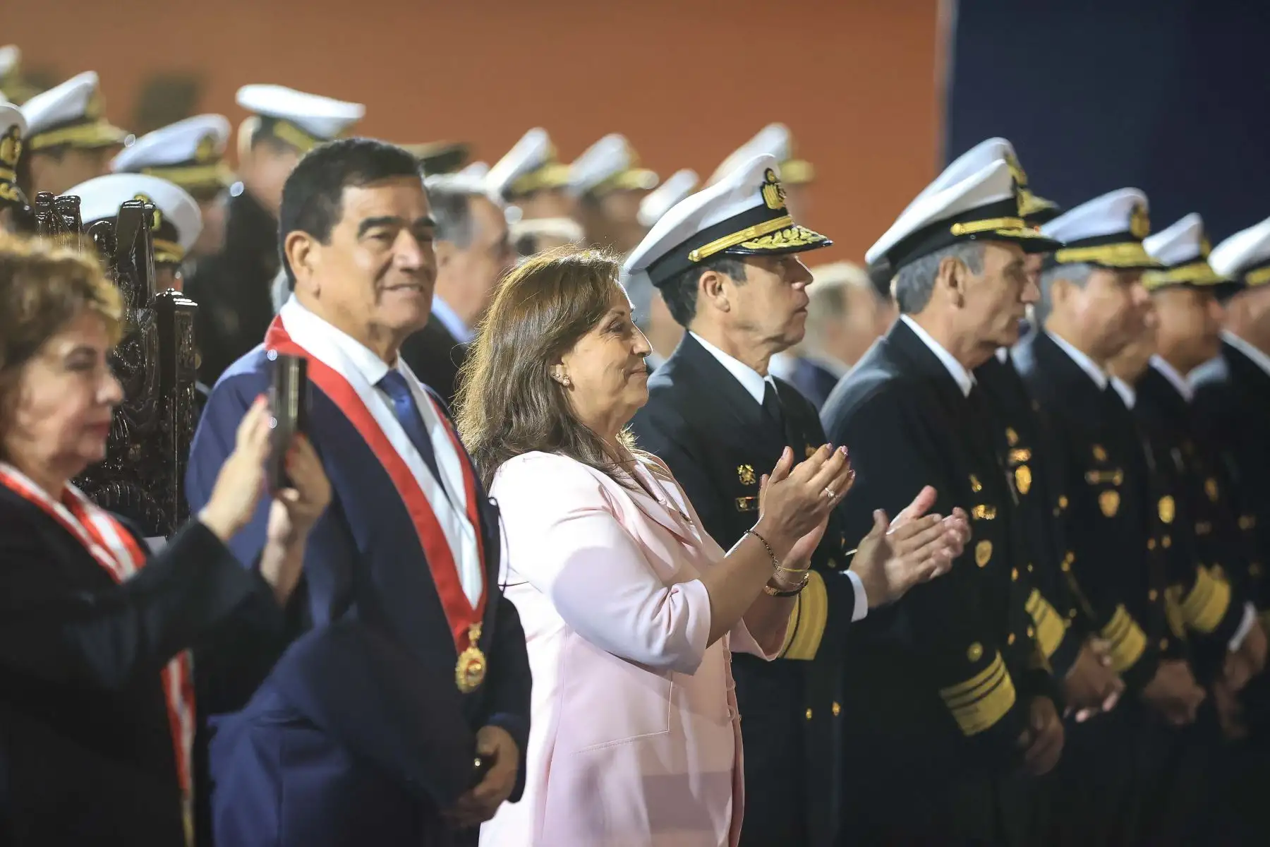 Presidenta de la República, Dina Boluarte, lidera ceremonia de bautizo y botadura del Buque multipropósito B.A.P. Paita. Foto: ANDINA/Prensa Presidencia