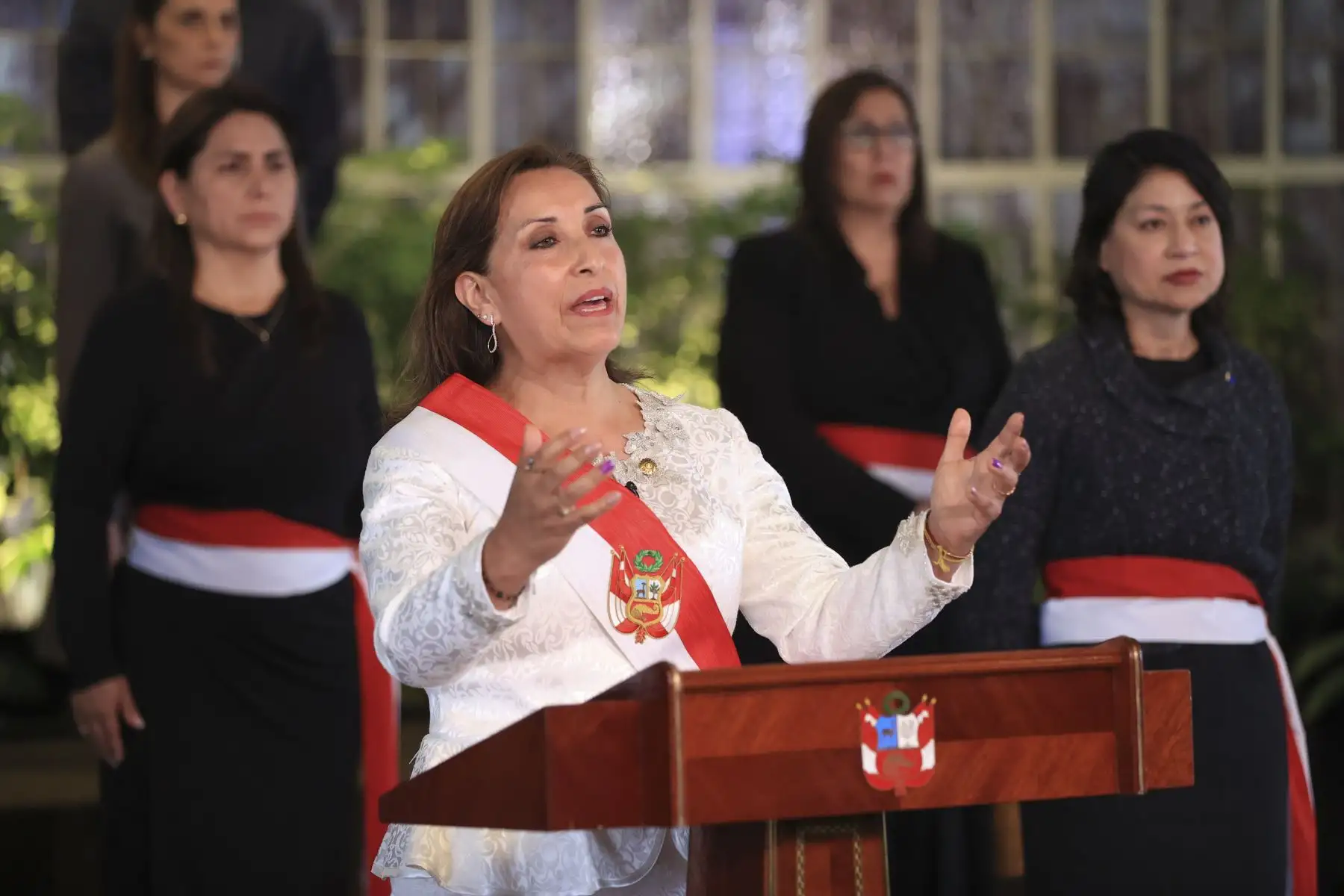 Presidenta Dina Boluarte dirige su primer mensaje a la Nación acompañada de su gabinete. Foto: ANDINA/Presidencia Perú
