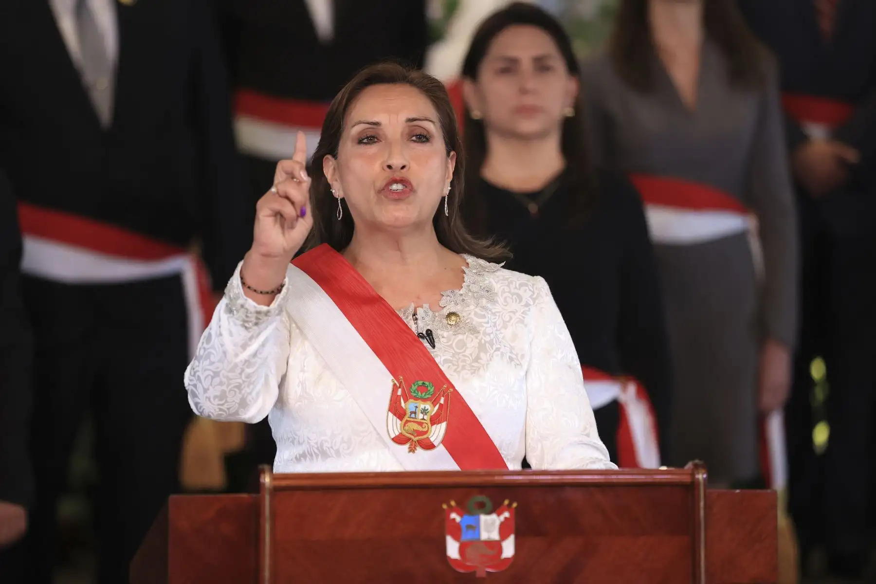 Presidenta Dina Boluarte dirige su primer mensaje a la Nación acompañada de su gabinete. Foto: ANDINA/Presidencia Perú