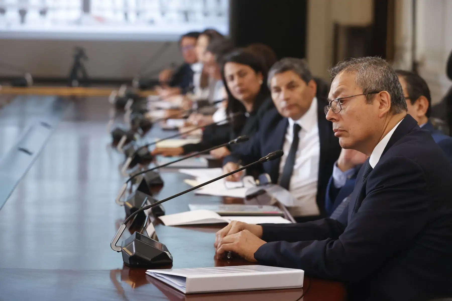 La presidenta, Dina Boluarte, lideró la sesión del día de hoy del Consejo de Ministros que se lleva a cabo en Palacio de Gobierno. 
Foto: ANDINA/Presidencia Perú