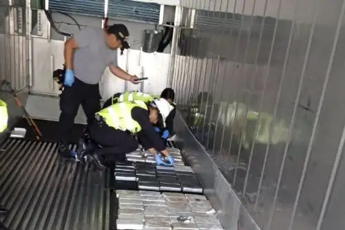 Los paquetes de droga decomisada eran de tipo ladrillo. ANDINA/ Policía Nacional del Perú.