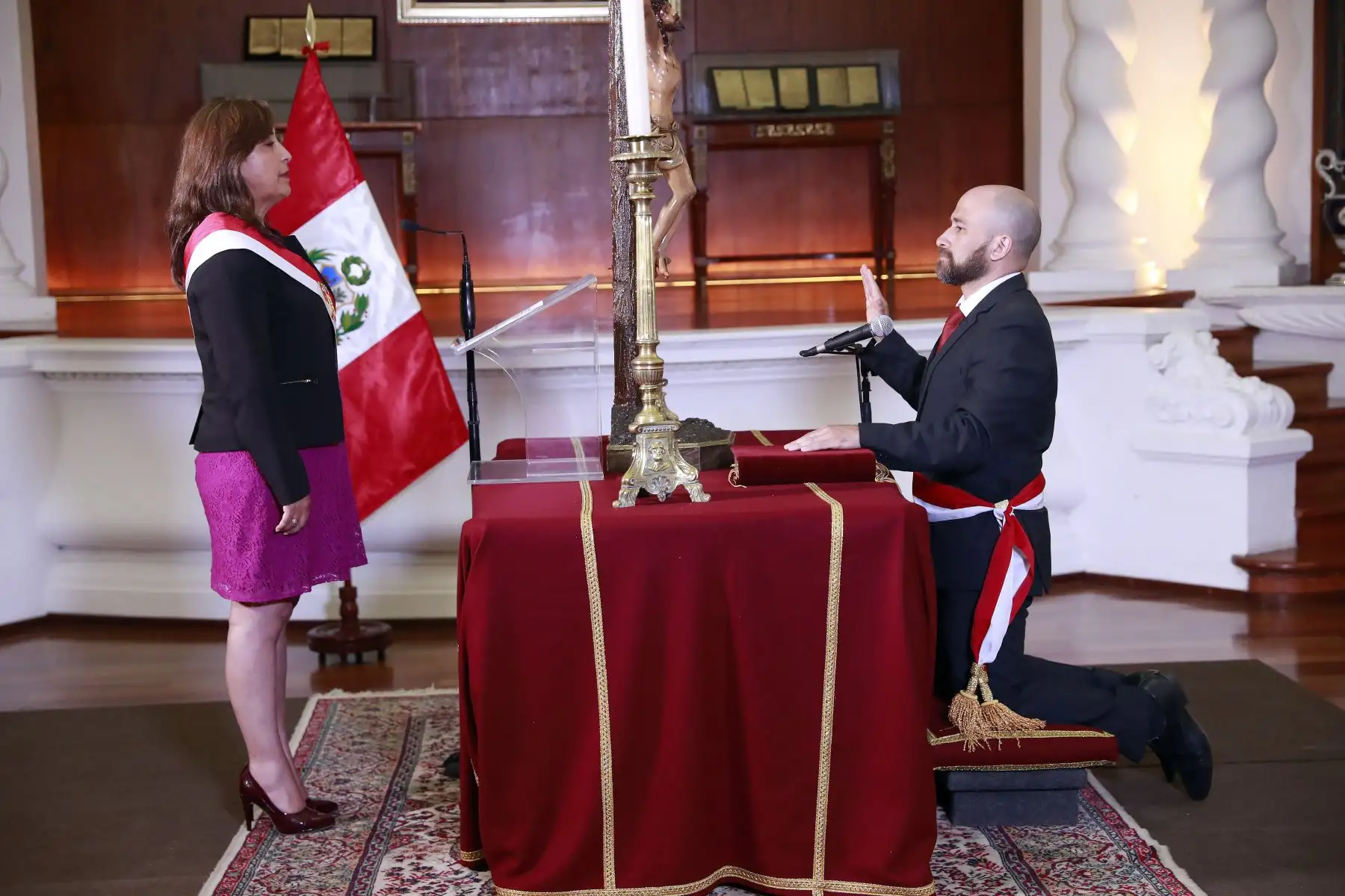 Presidenta de la República, Dina Boluarte, toma juramento a ministros de Estado.

Foto: ANDINA/Prensa Presidencia