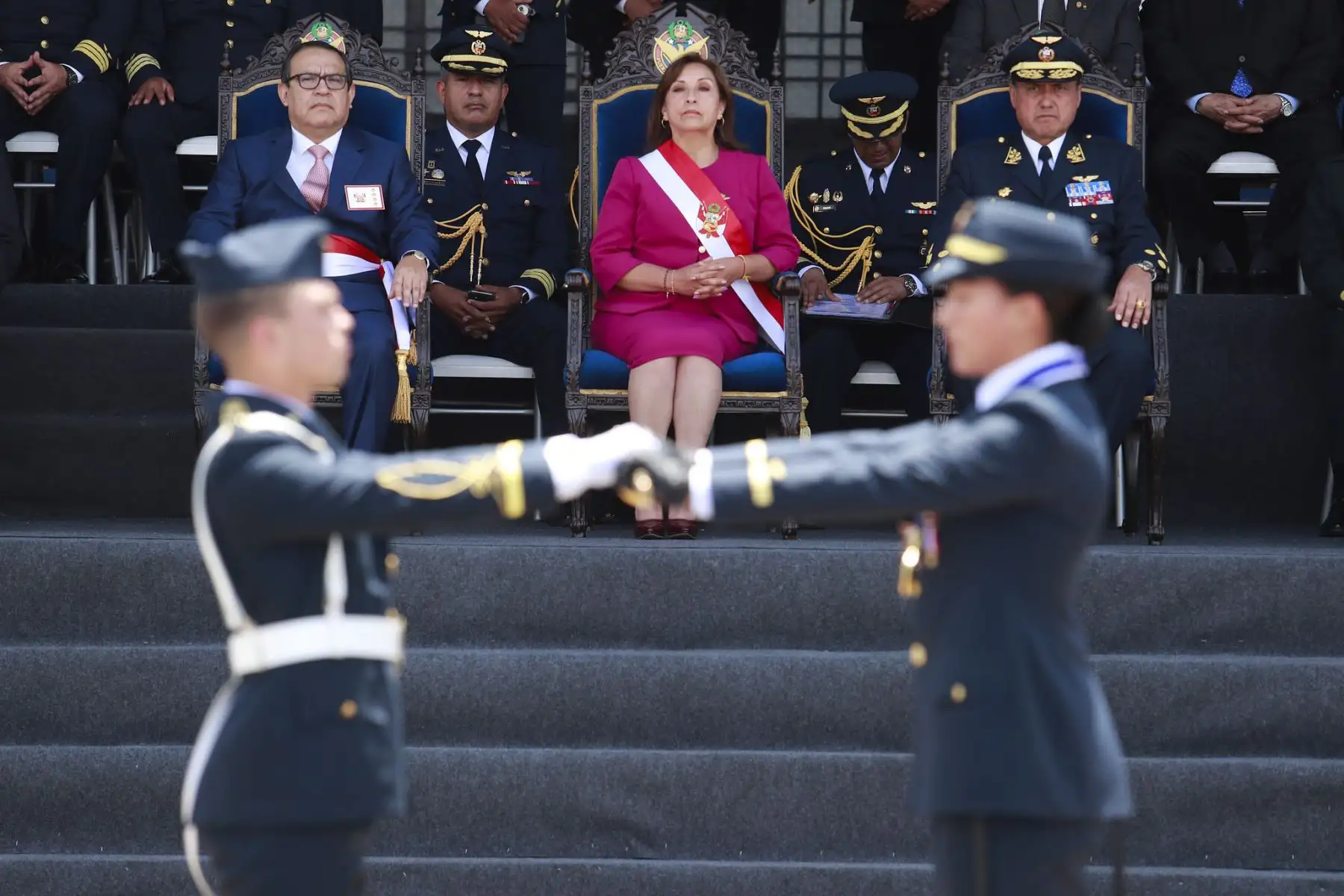 Presidenta Dina Boluarte lideró la ceremonia de clausura del año académico 2022 de la Escuela de Oficiales FAP y graduación de la promoción “Comandante FAP Michael Eduardo Quiroz Plefke”.
Foto: ANDINA/Presidencia Perú