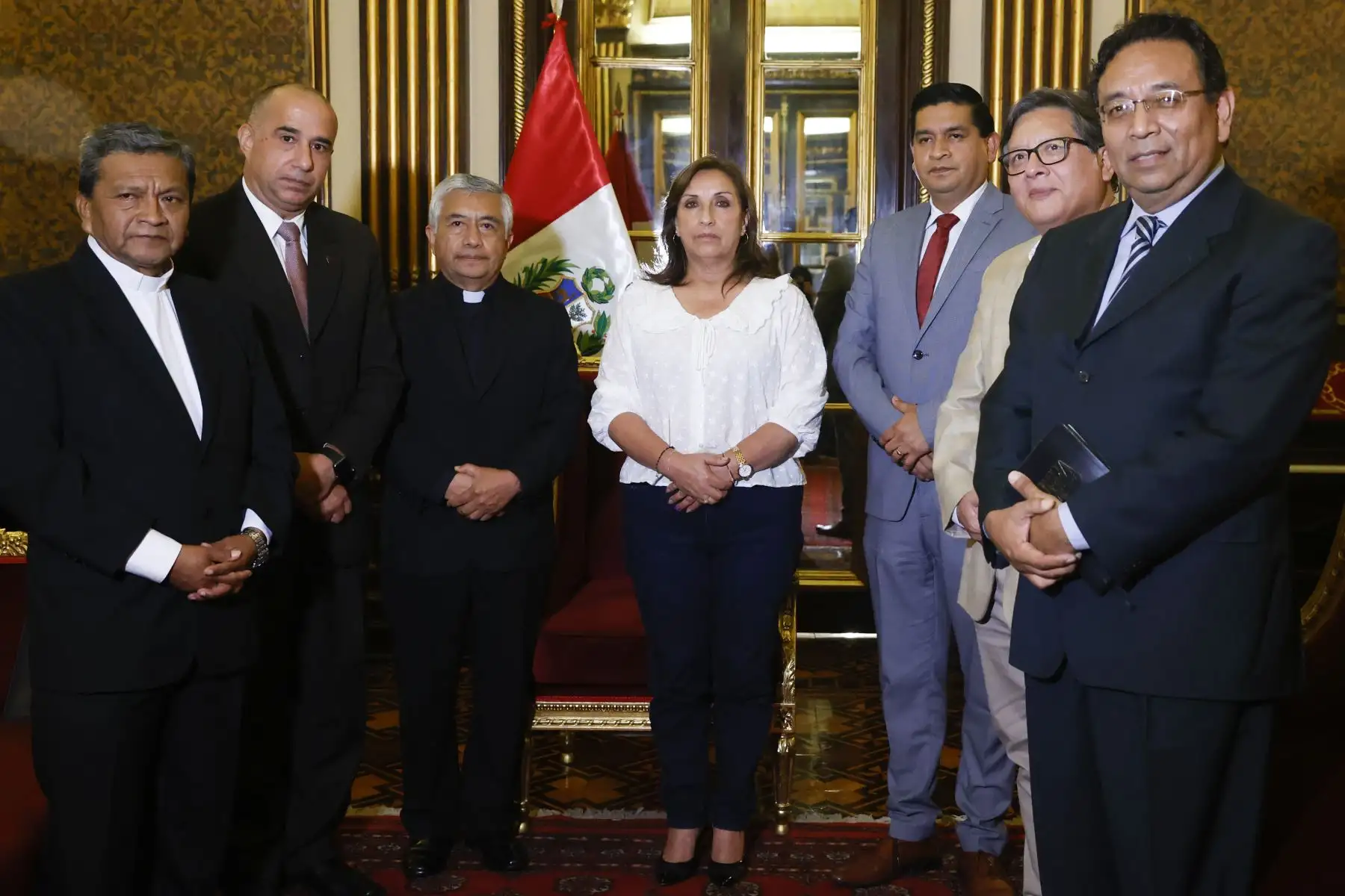 Presidenta Dina Boluarte sostiene reunión con líderes de diversas iglesias del Perú. Foto:ANDINA/Presidencia