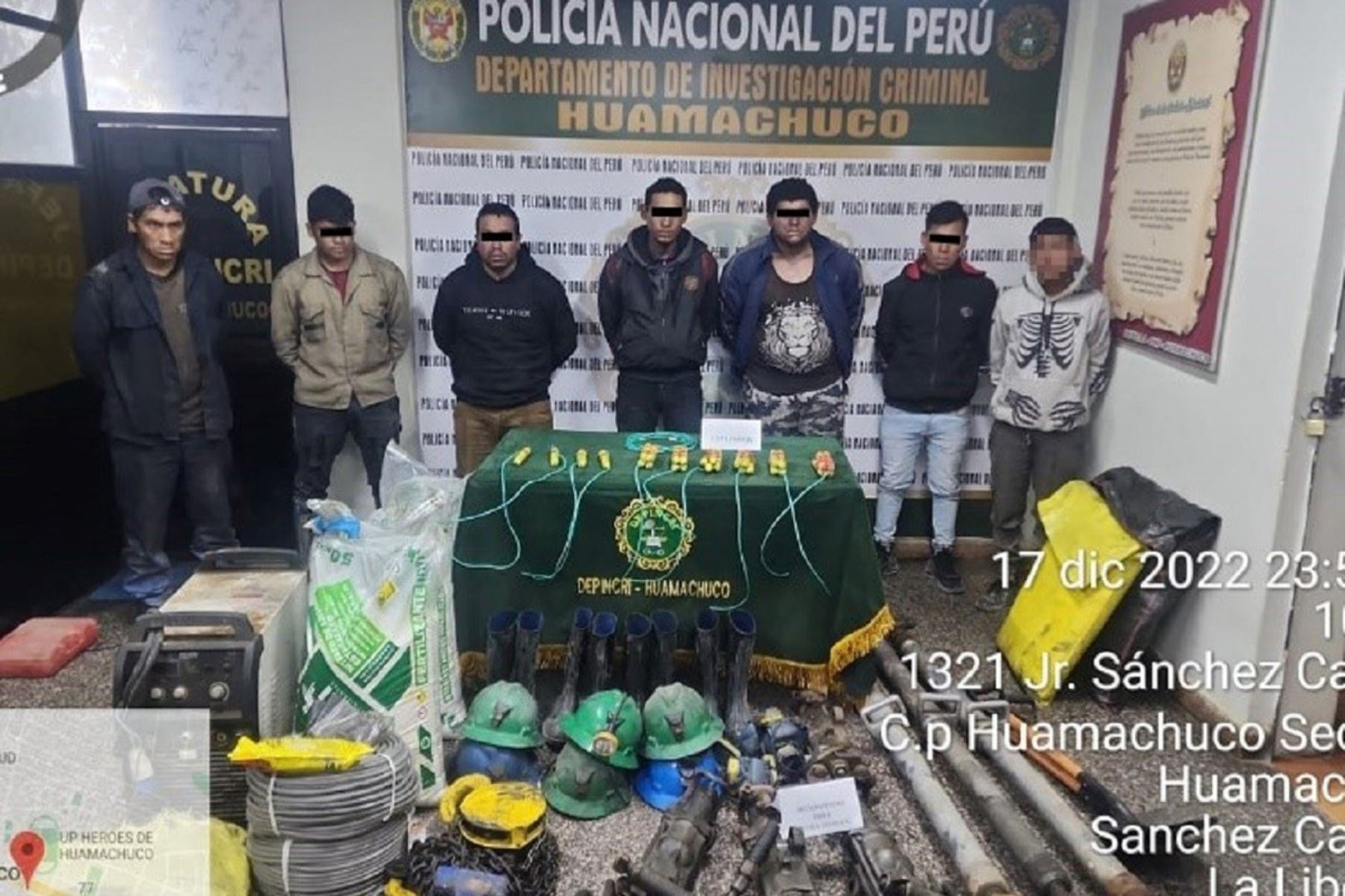 Los intervenidos serían integrantes de la banda criminal Los Parqueros de los Alisos, que operaba en Pataz, región La Libertad. Foto: ANDINA/Difusión