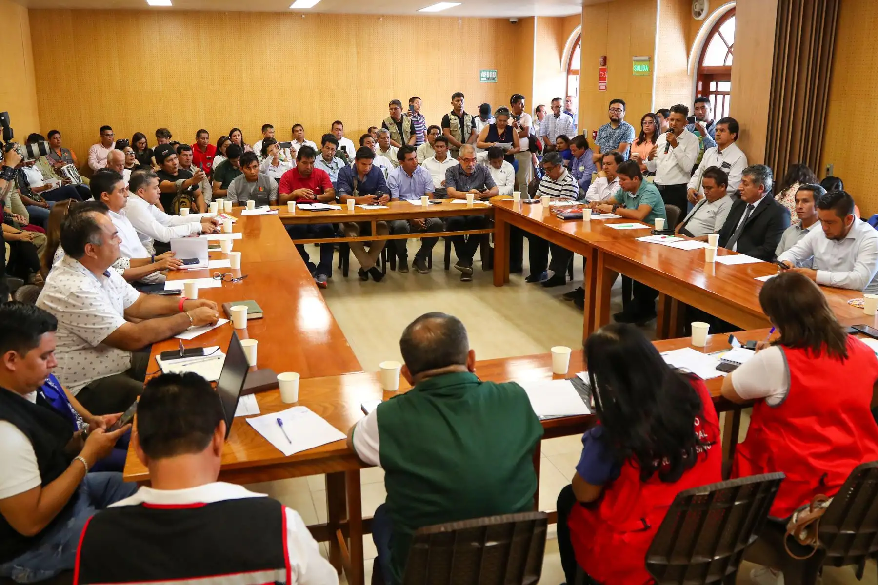 La ministra de la Mujer y Poblaciones Vulnerables, Grecia Rojas, y la ministra del Ambiente, Albina Ruiz, llegaron a la región San Martín para realizar coordinaciones con autoridades regionales y locales y representantes de distintas organizaciones de la sociedad civil. Foto: ANDINA/Difusión
