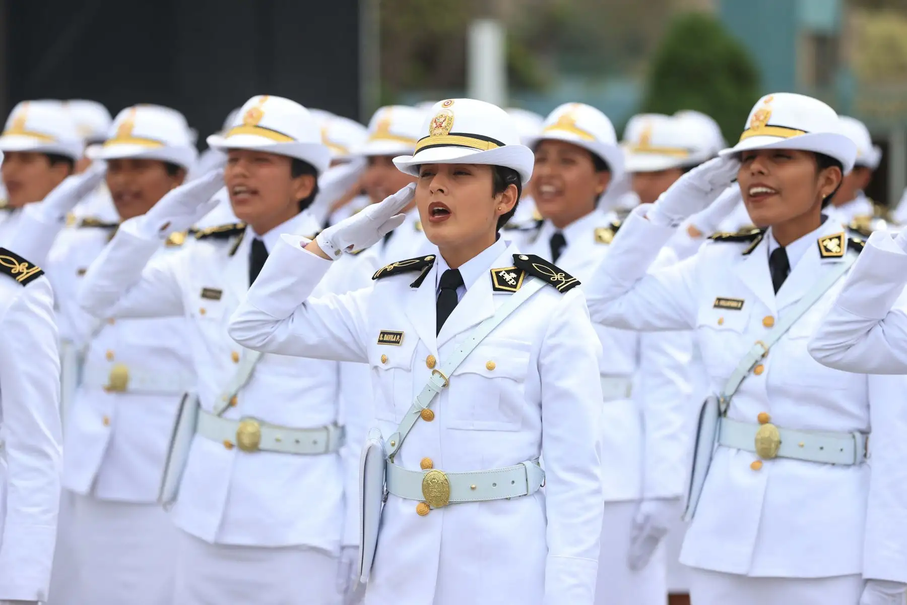 Jefa de Estado, Dina Boluarte, lidera ceremonia de clausura del año académico 2022 y graduación de la promoción “Capitán PNP Tom Dennis Pérez Cristóbal” de la Escuela Nacional de Formación Profesional Policial. Foto: ANDINA/Prensa Presidencia