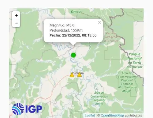 Epicentro del temblor se localizó cerca de la ciudad de Pucallpa, región Ucayali.