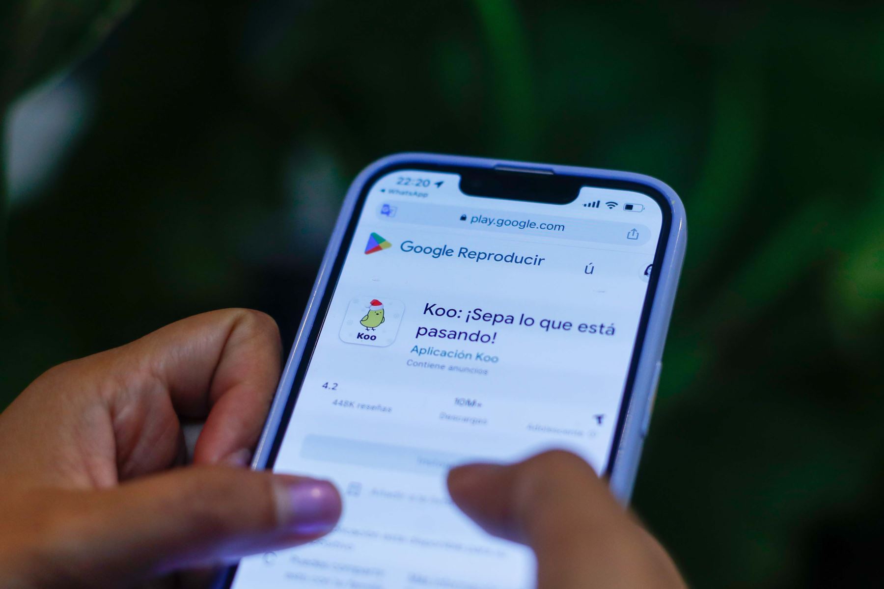 Lanzada en marzo de 2020, Koo es una plataforma de microblogging basada en el idioma del usuario, que ofrece algunas funciones que la distinguen de Twitter. Ya tiene más de 60 millones de descargas. Foto: ANDINA/Carla Patiño Ramírez