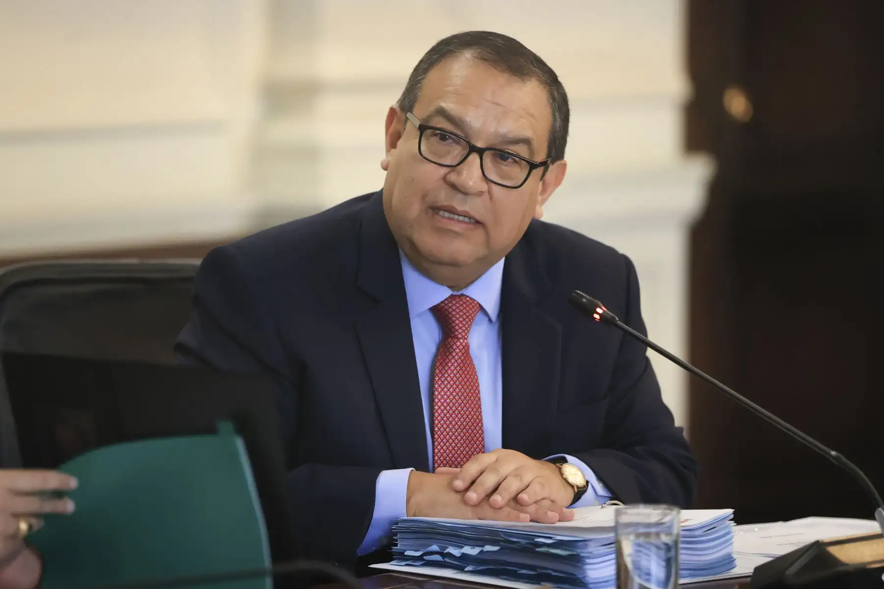 La Presidenta de la República, Dina Boluarte lidera el día de hoy una nueva sesión del Consejo de Ministros en Palacio de Gobierno. 
Foto:ANDINA/Presidencia Perú