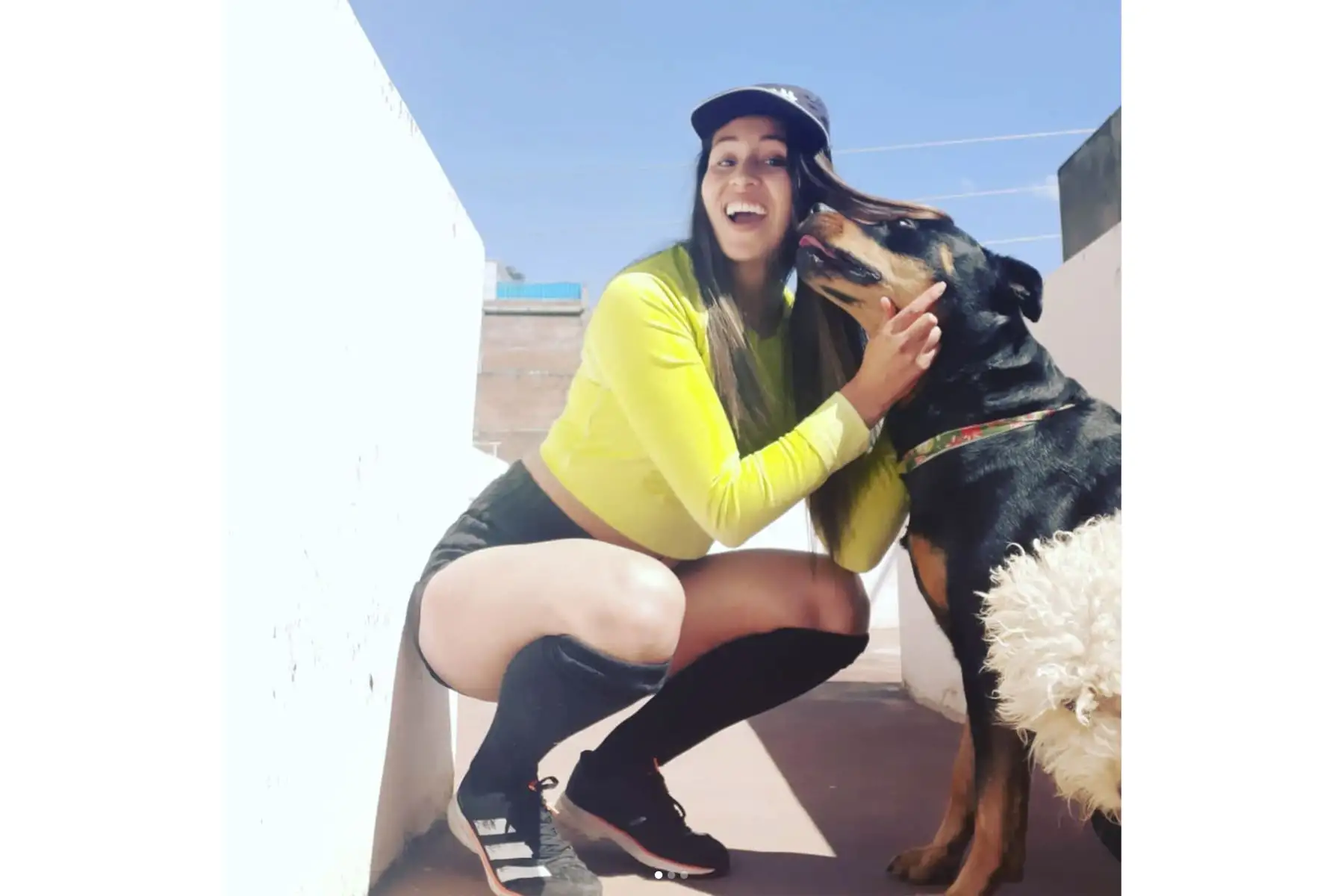 Kimberly Garcia con su mascota.

Foto: Instagram/Kimberly García