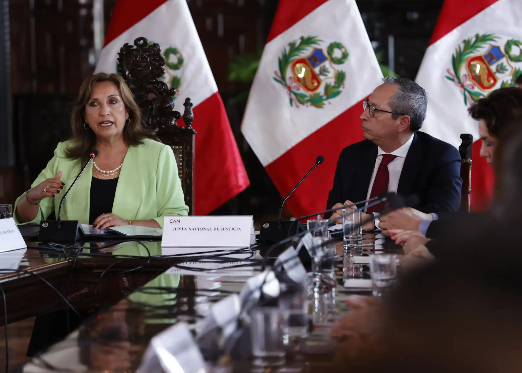 Presidenta Dina Boluarte participa en sesión extraordinaria de la Comisión de Alto Nivel Anticorrupción (CAN). Foto: ANDINA/Prensa Presidencia