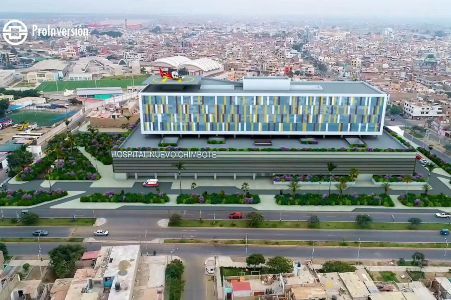 Proyecto del hospital de EsSalud de Chimbote. Cortesía