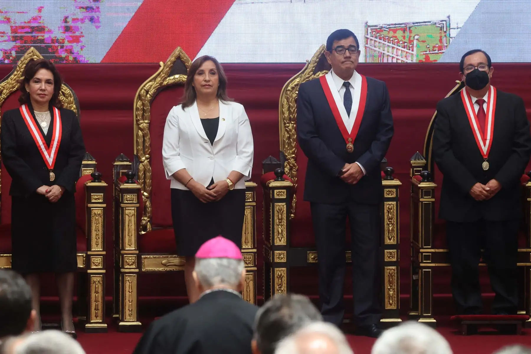 La presidenta de la República, Dina Boluarte, participa en la ceremonia de apertura del año judicial 2023 y asunción de Javier Arévalo Vela como titular de la Corte Suprema y del Poder Judicial para el periodo 2023-2024. Foto: ANDINA/ Andrés Valle