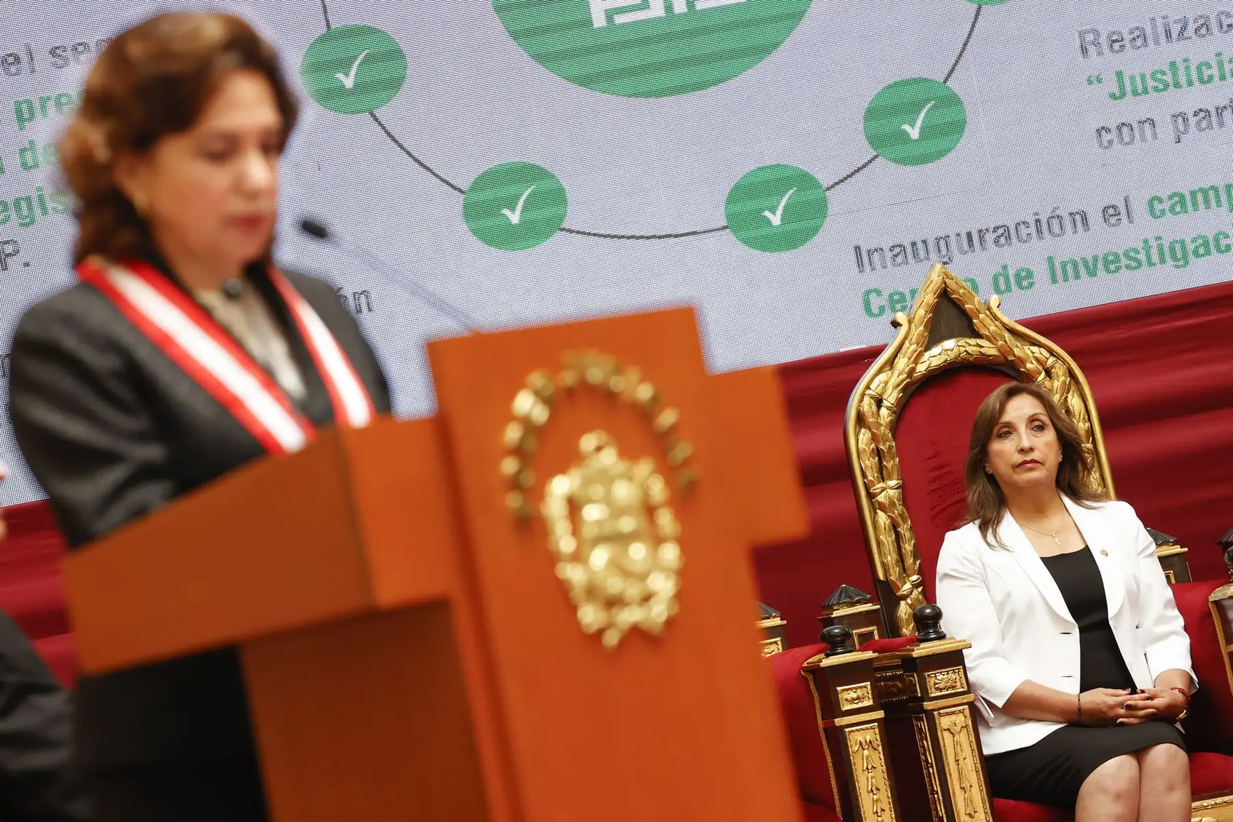 Presidenta de la República, Dina Boluarte, participó en la apertura del año judicial 2023 y asunción del señor Javier Arévalo Vela como presidente de la Corte Suprema de Justicia de la República y del Poder Judicial para el periodo 2023 – 2024. Foto: ANDINA/Prensa Presidencia