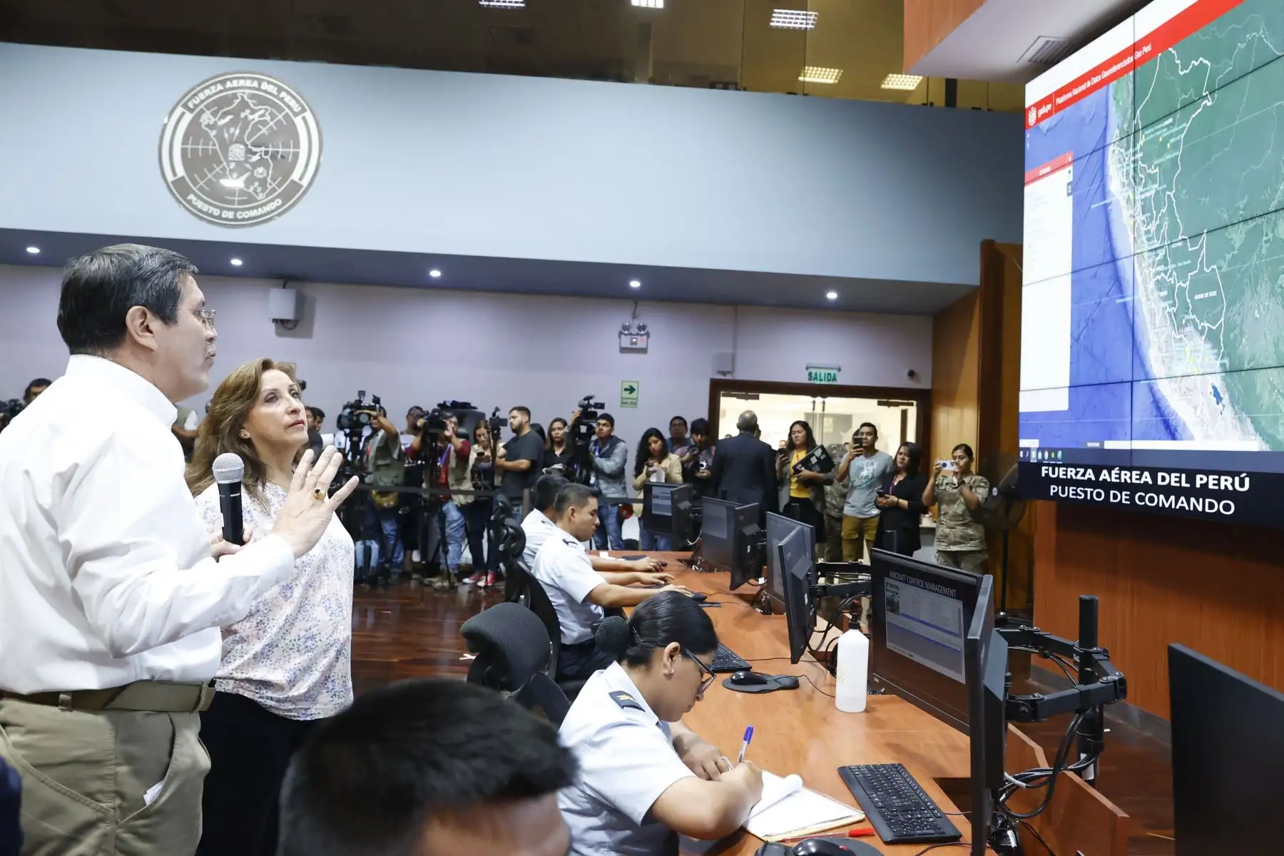 Presidenta Dina Boluarte participa en la instalación del Centro de Monitoreo y Control de Crisis. Foto: ANDINA/ Prensa Presidencia