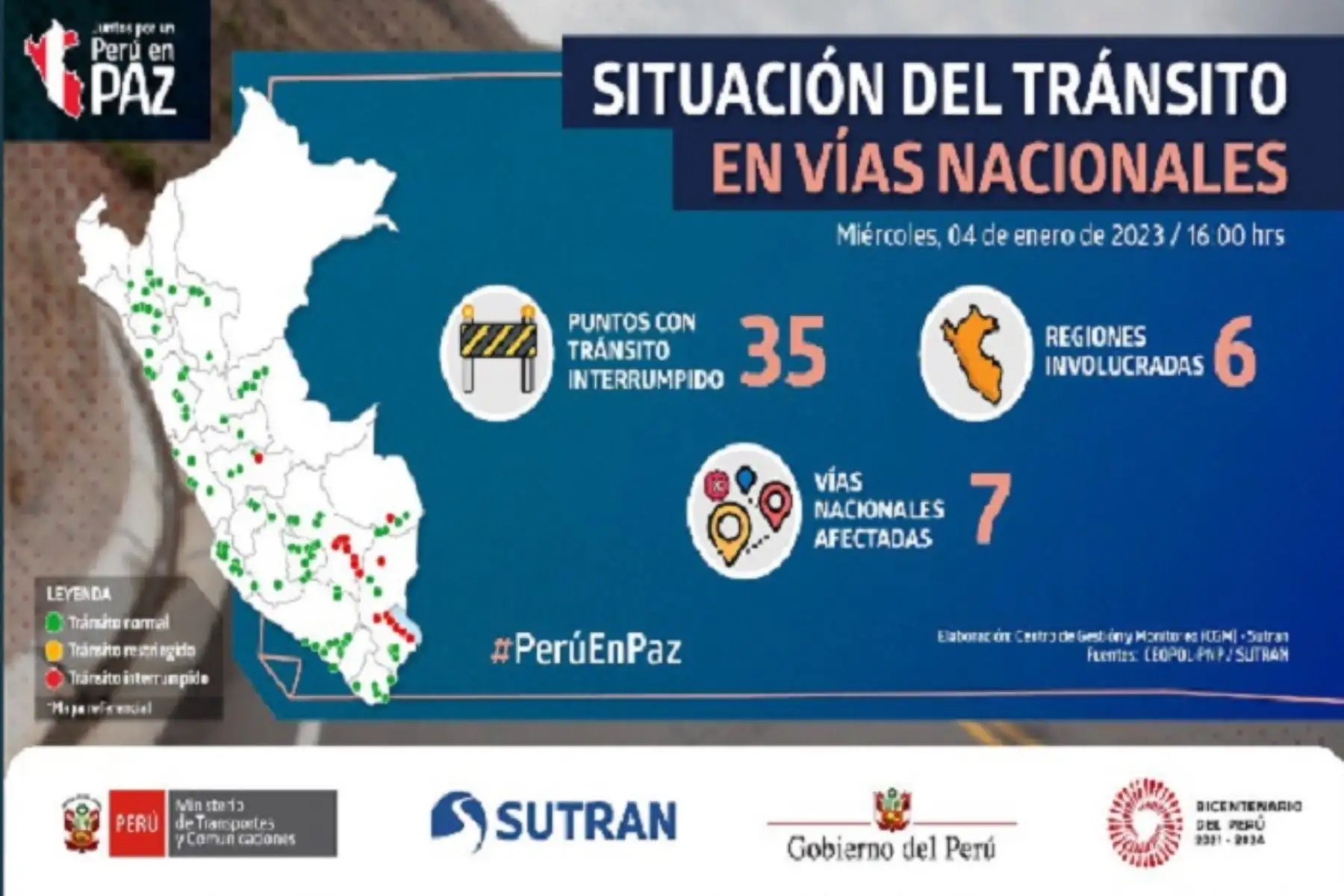 La Sutran tiene a disposición de la ciudadanía un teléfono de whatsapp para hacer las denuncias o también brindar información sobre la situación de las carreteras. También cuenta para ese fin con la línea gratuita 0800 12345.
