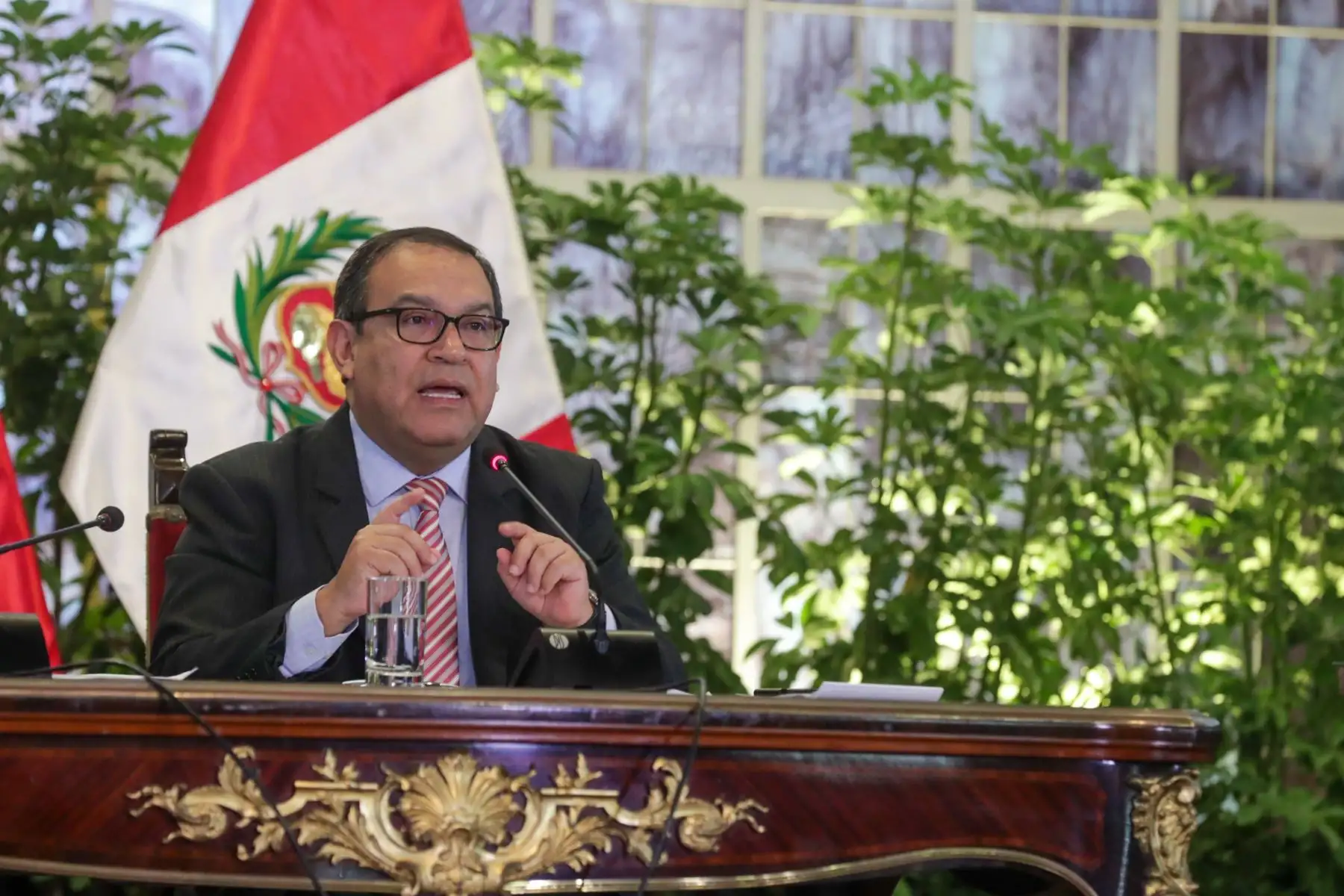 El presidente del Consejo de ministro, Alberto Otárola, participó de la conferencia de prensa ofrecida luego de culminado el Consejo de Ministros del día de hoy, en Palacio de Gobierno.
Foto: ANDINA/PCM