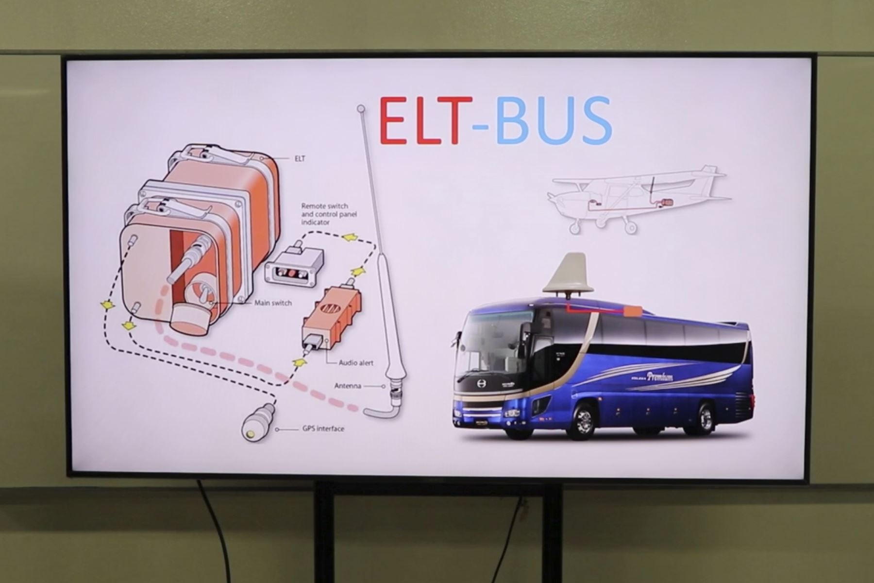 El equipo tecnológico ELT-BUS, a través de una comunicación satelital, permitirá advertir cuándo y dónde ocurre el accidente vehicular de un bus interprovincial. Foto: Tecsup
