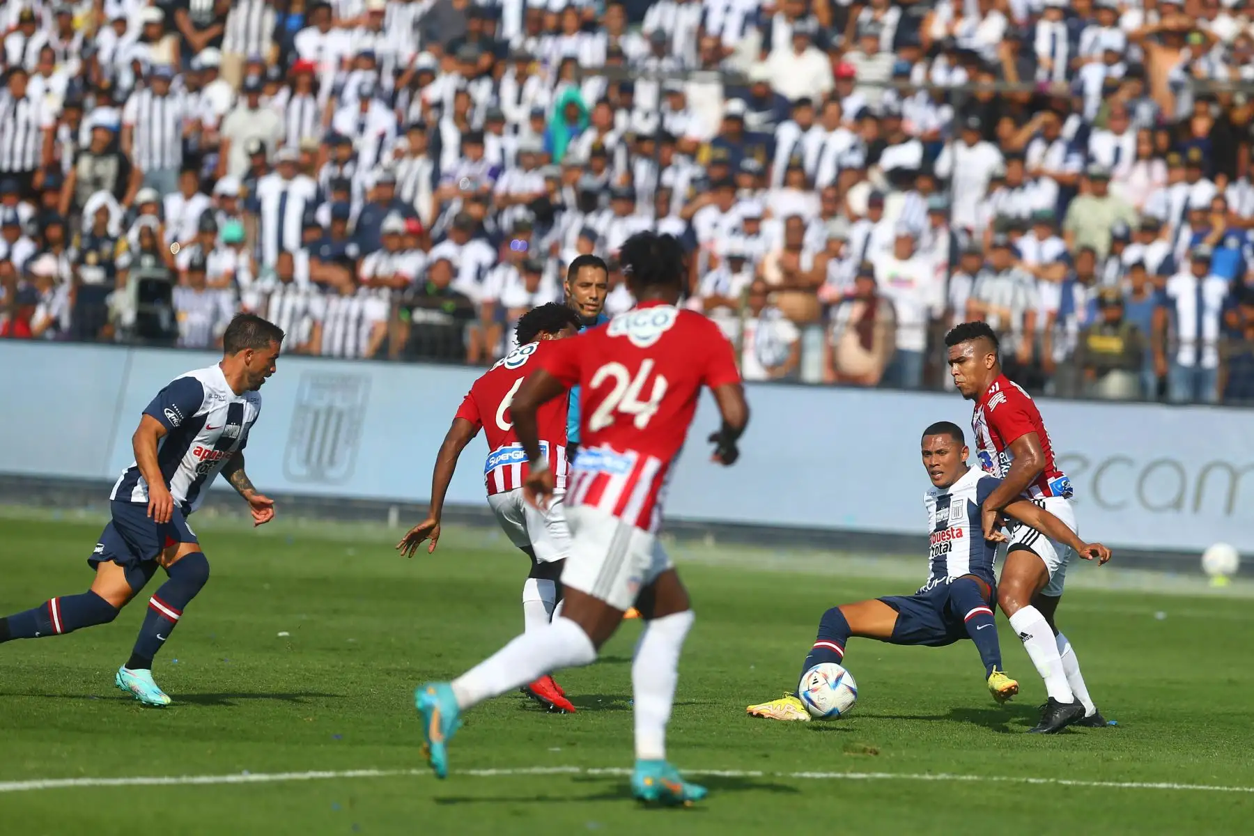 Alianza Lima presenta a su equipo en la tarde blanquiazul jugando contra el junior de Barranquilla ganando 2-1 al equipo colombiano en el estadio de Matute.Foto: ANDINA/Ricardo Cuba