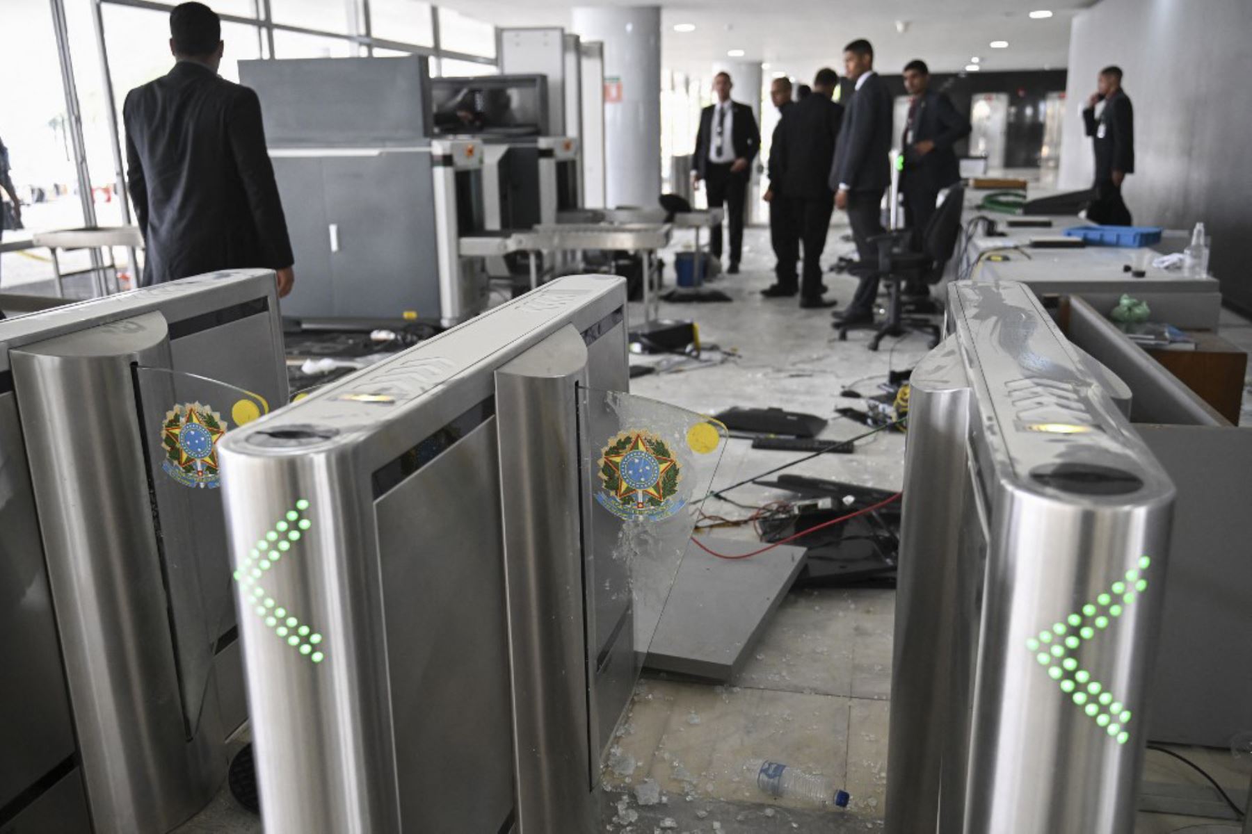 Oficinas destruidas del Palacio Presidencial de Planalto. Foto: AFP