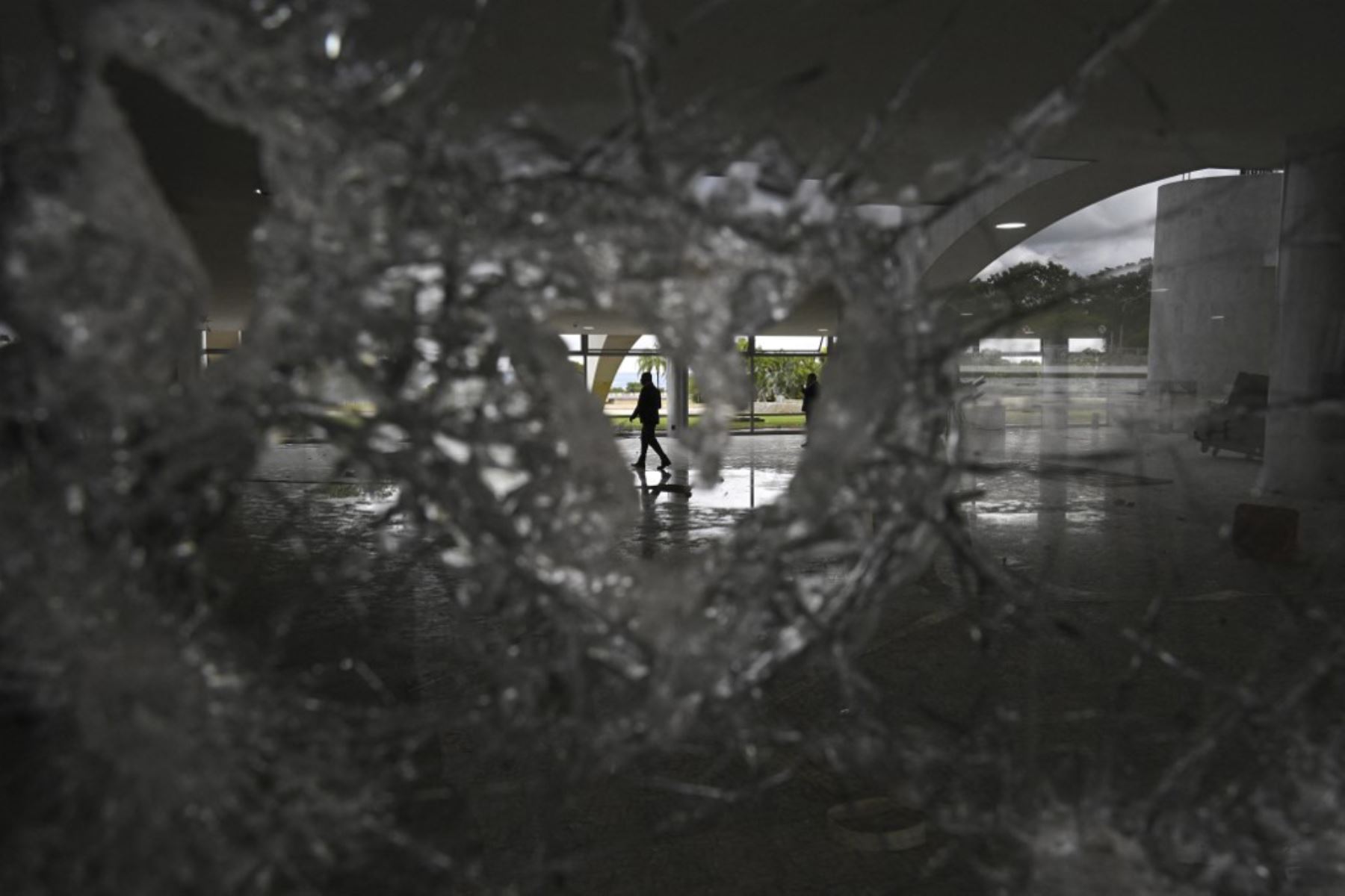 Oficinas destruidas del Palacio Presidencial de Planalto. Foto: AFP